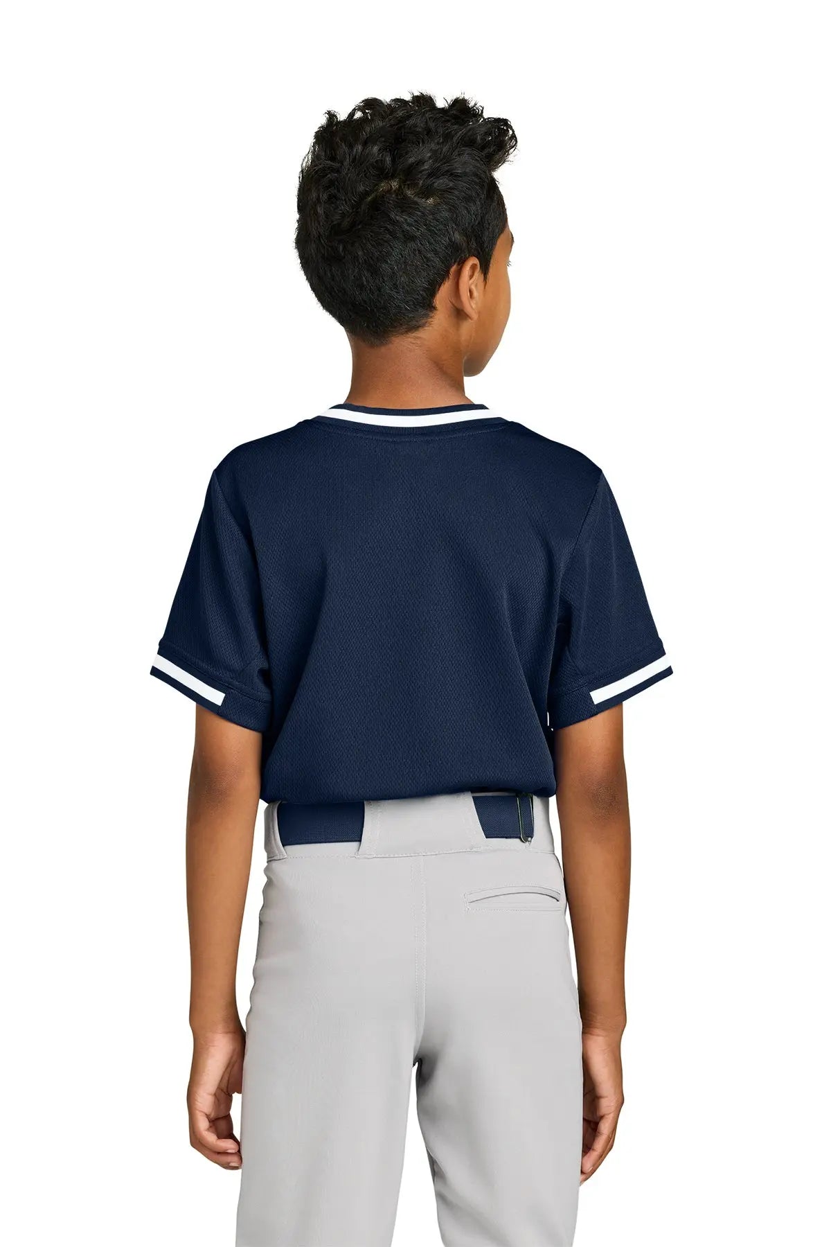 Sport-Tek® Youth Tough Mesh V-Neck Baseball Jersey #YST221