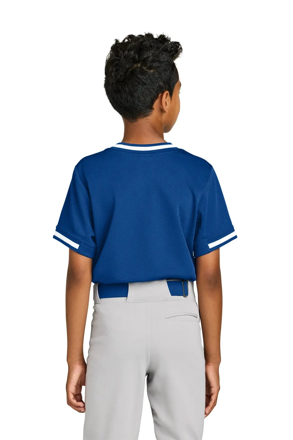 Sport-Tek® Youth Tough Mesh V-Neck Baseball Jersey #YST221