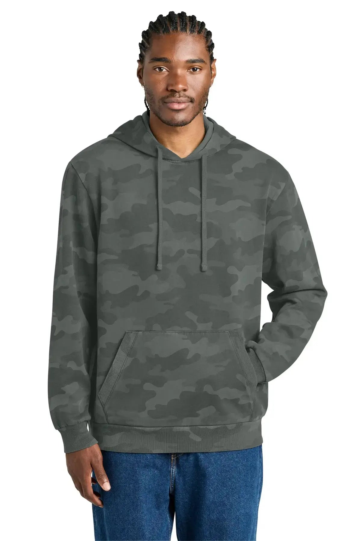 District Wash™ Camo Fleece Hoodie #DT2200C Game Over Merch