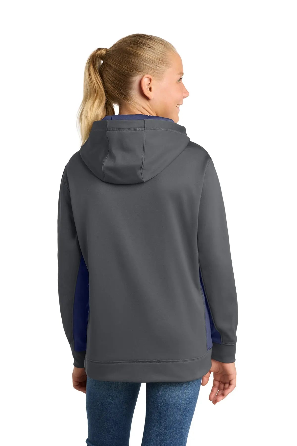 Sport-Tek® Youth Sport-Wick® Fleece Colorblock Hooded Pullover #YST235