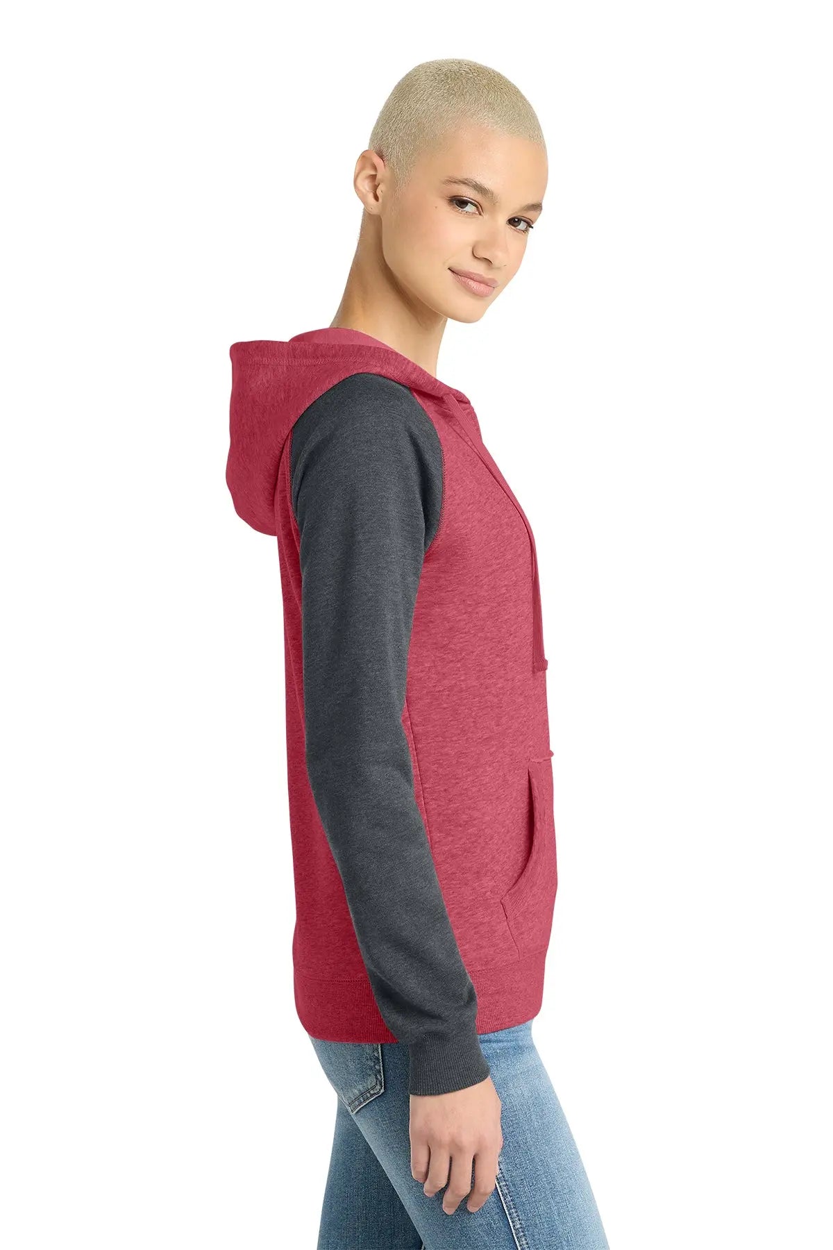 District® Women’s Lightweight Fleece Raglan Hoodie #DT296