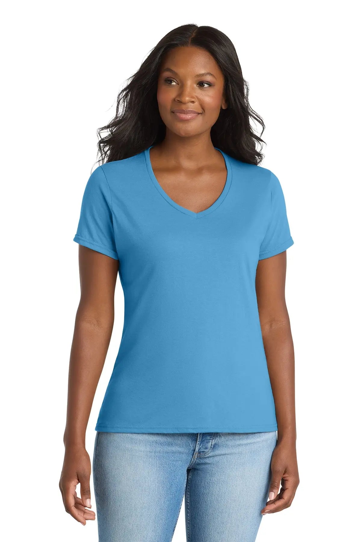 Port & Co™ Women's Performance Blend V-Neck Tee #LPC381V