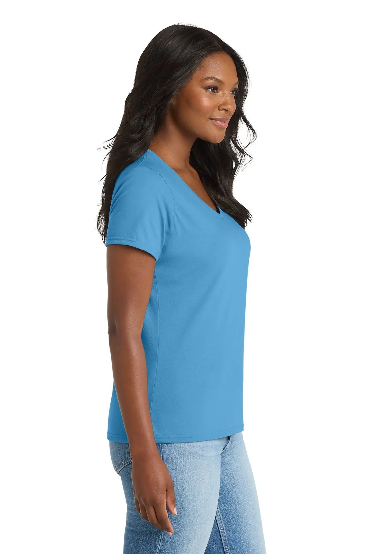 Port & Co™ Women's Performance Blend V-Neck Tee #LPC381V