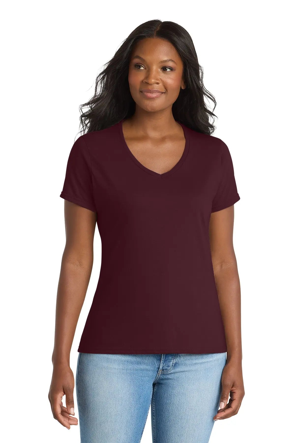 Port & Co™ Women's Performance Blend V-Neck Tee #LPC381V