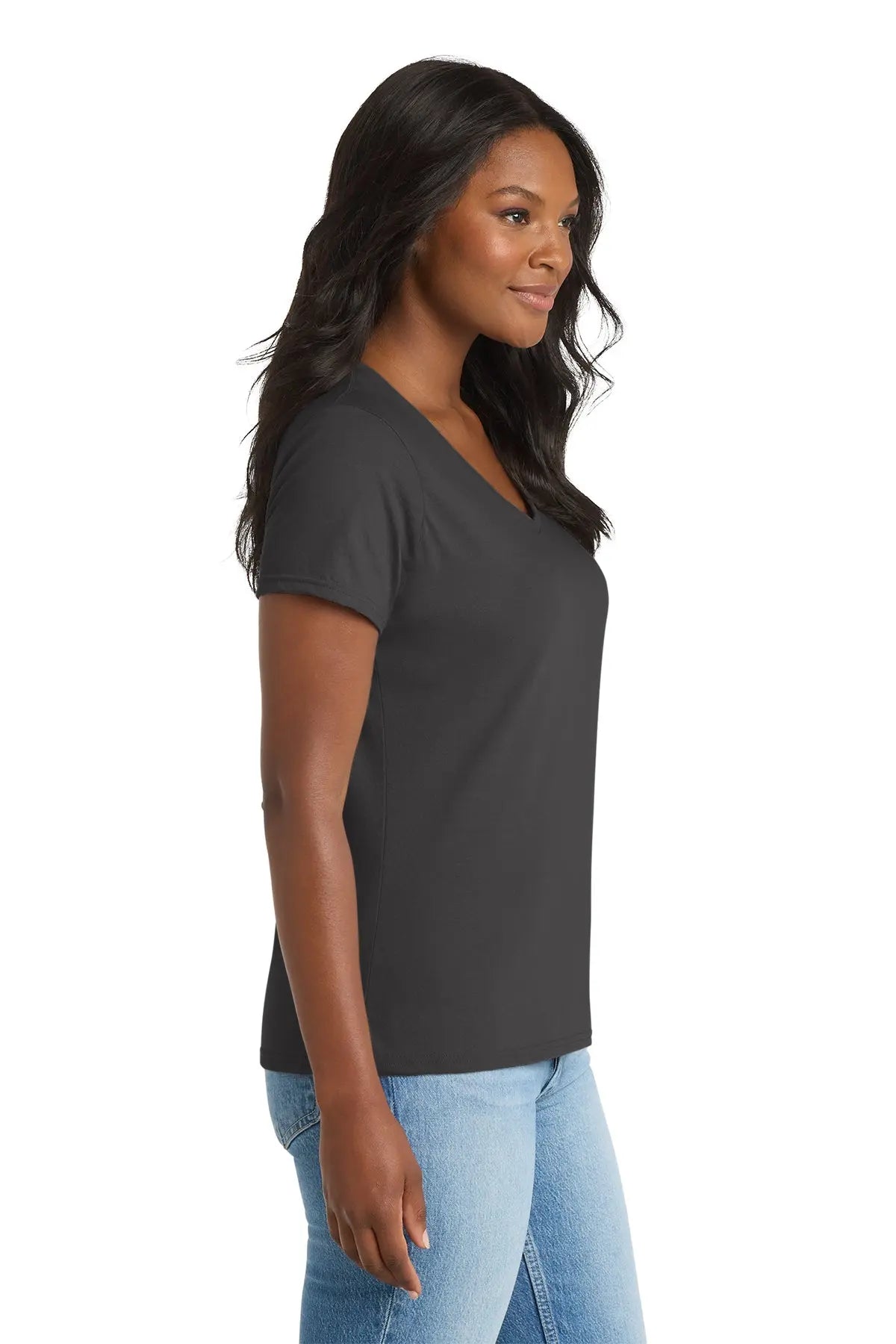 Port & Co™ Women's Performance Blend V-Neck Tee #LPC381V