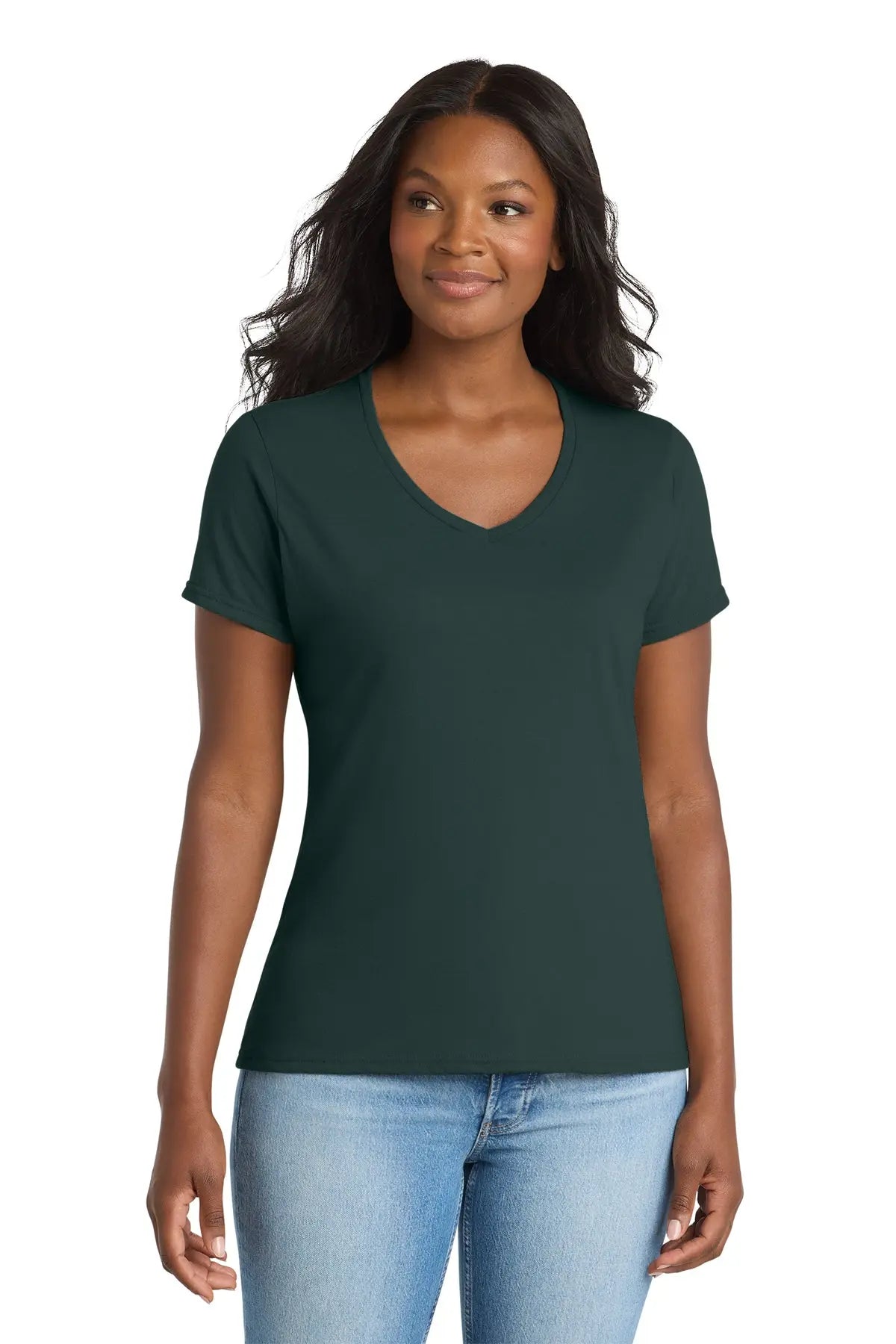Port & Co™ Women's Performance Blend V-Neck Tee #LPC381V