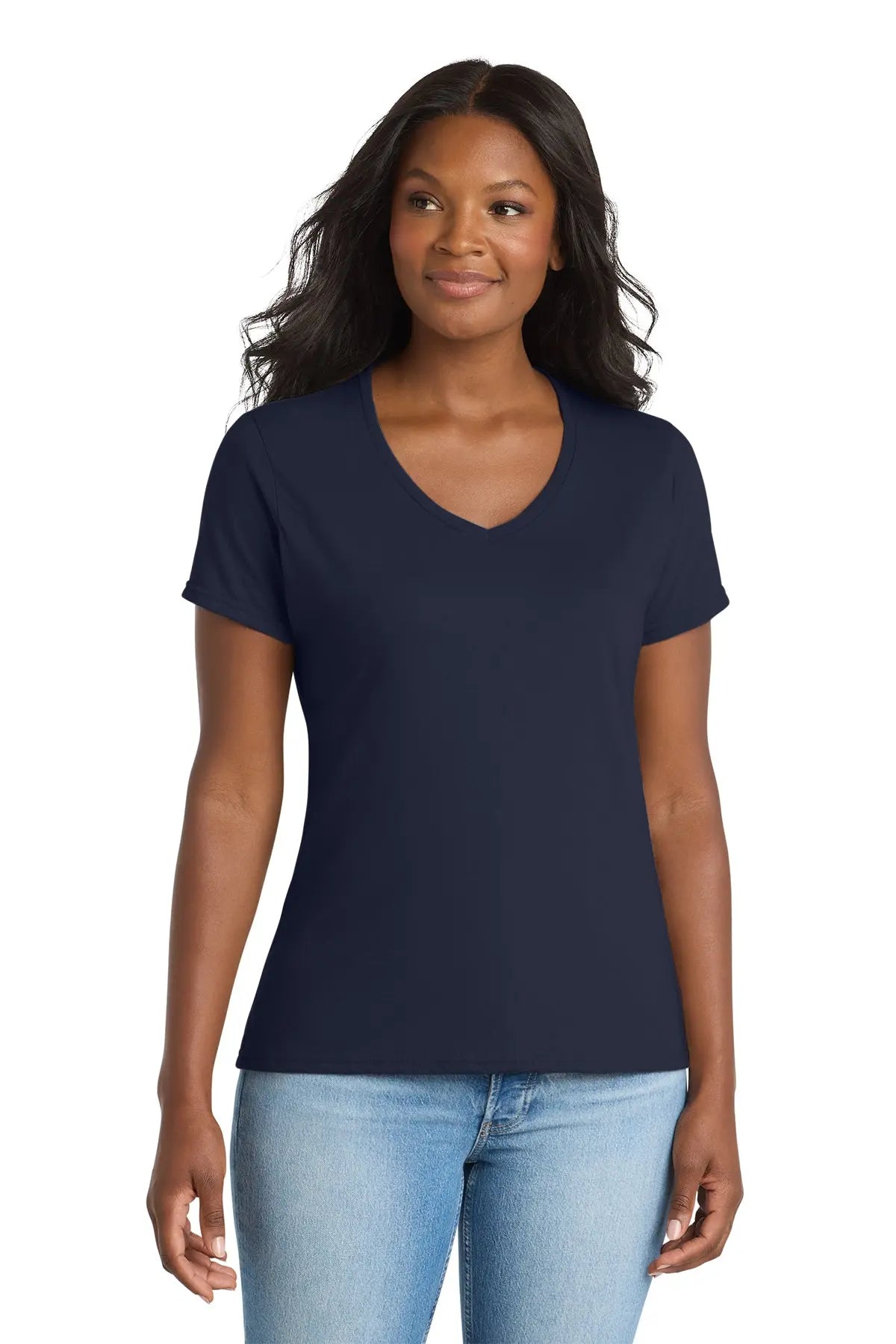 Port & Co™ Women's Performance Blend V-Neck Tee #LPC381V