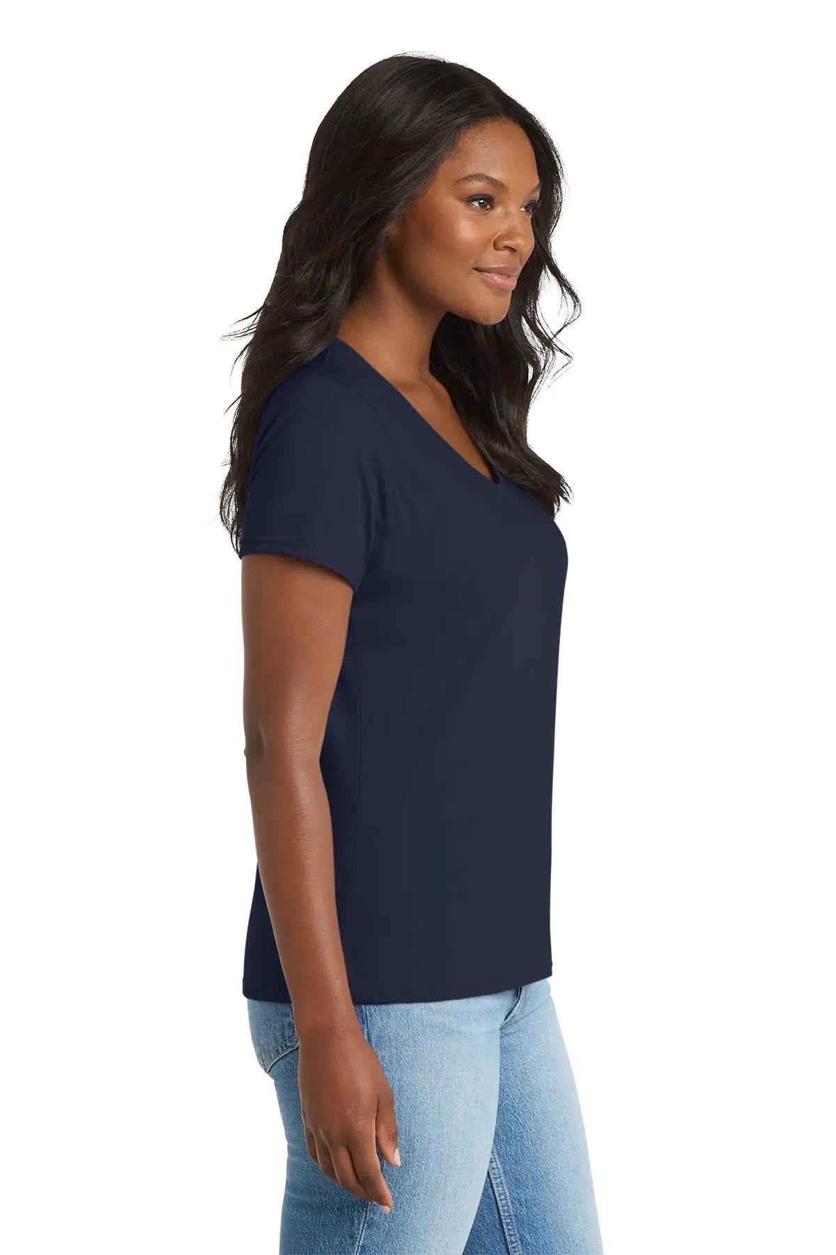 Port & Co™ Women's Performance Blend V-Neck Tee #LPC381V