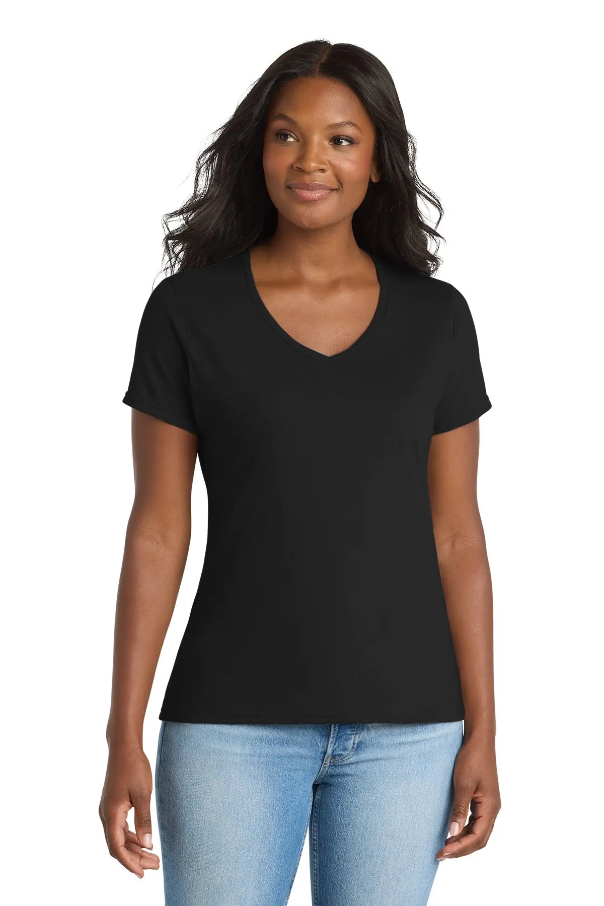 Port & Co™ Women's Performance Blend V-Neck Tee #LPC381V