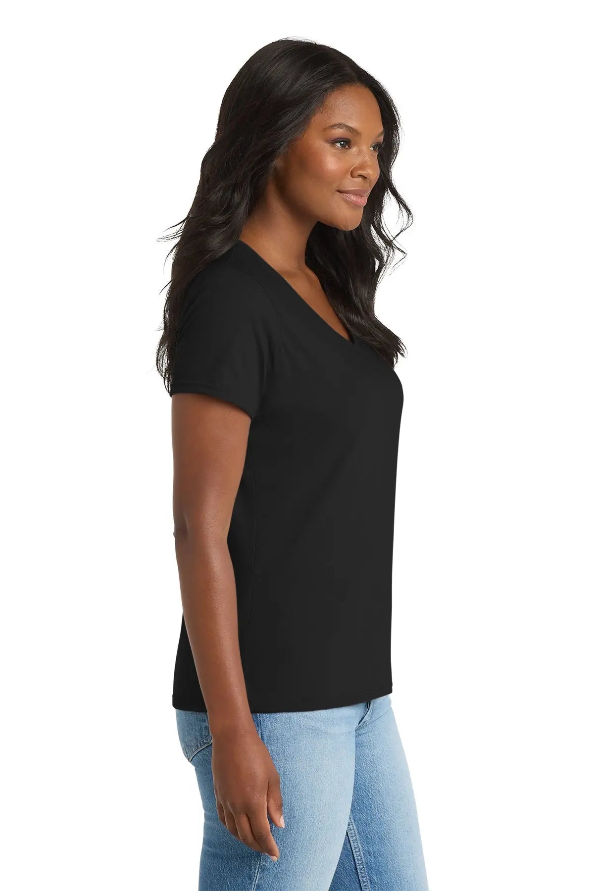 Port & Co™ Women's Performance Blend V-Neck Tee #LPC381V