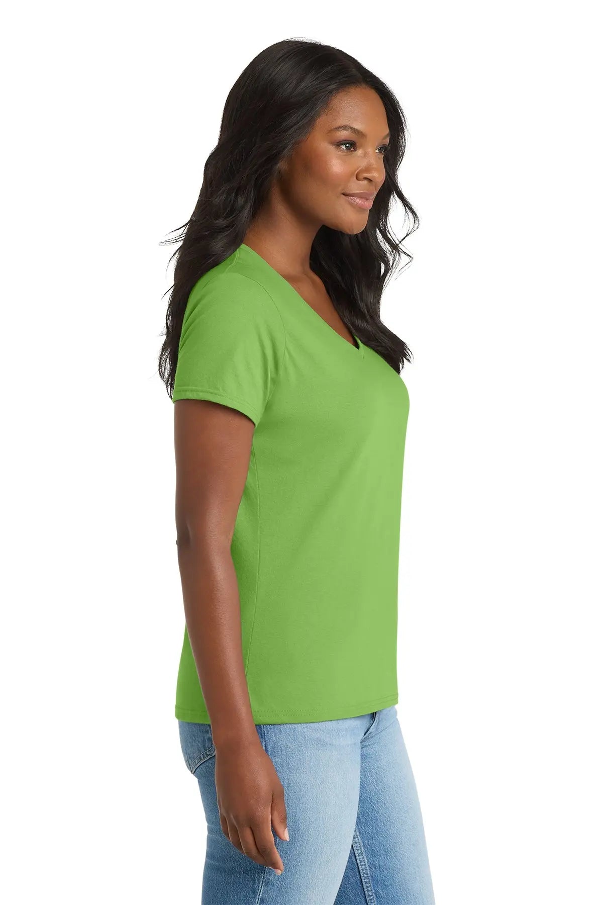 Port & Co™ Women's Performance Blend V-Neck Tee #LPC381V