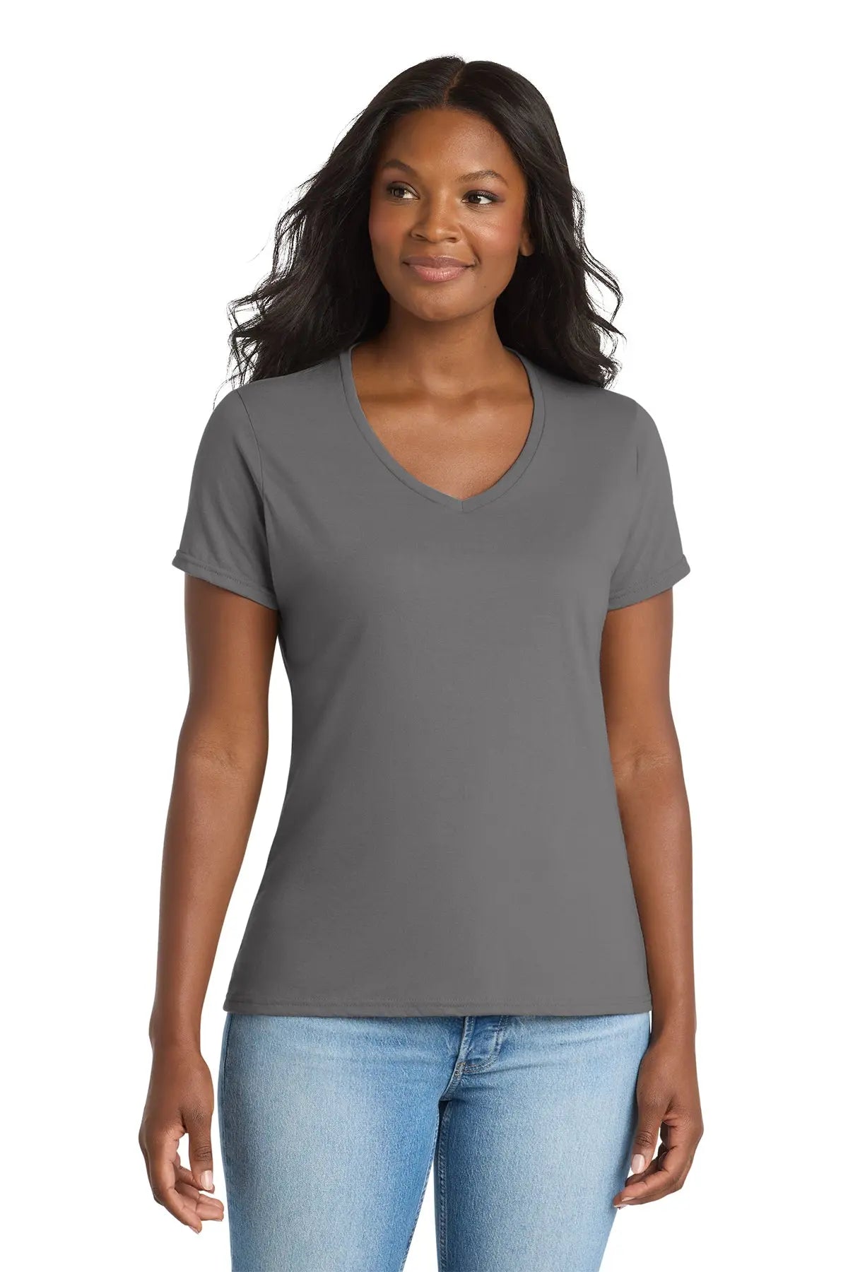 Port & Co™ Women's Performance Blend V-Neck Tee #LPC381V
