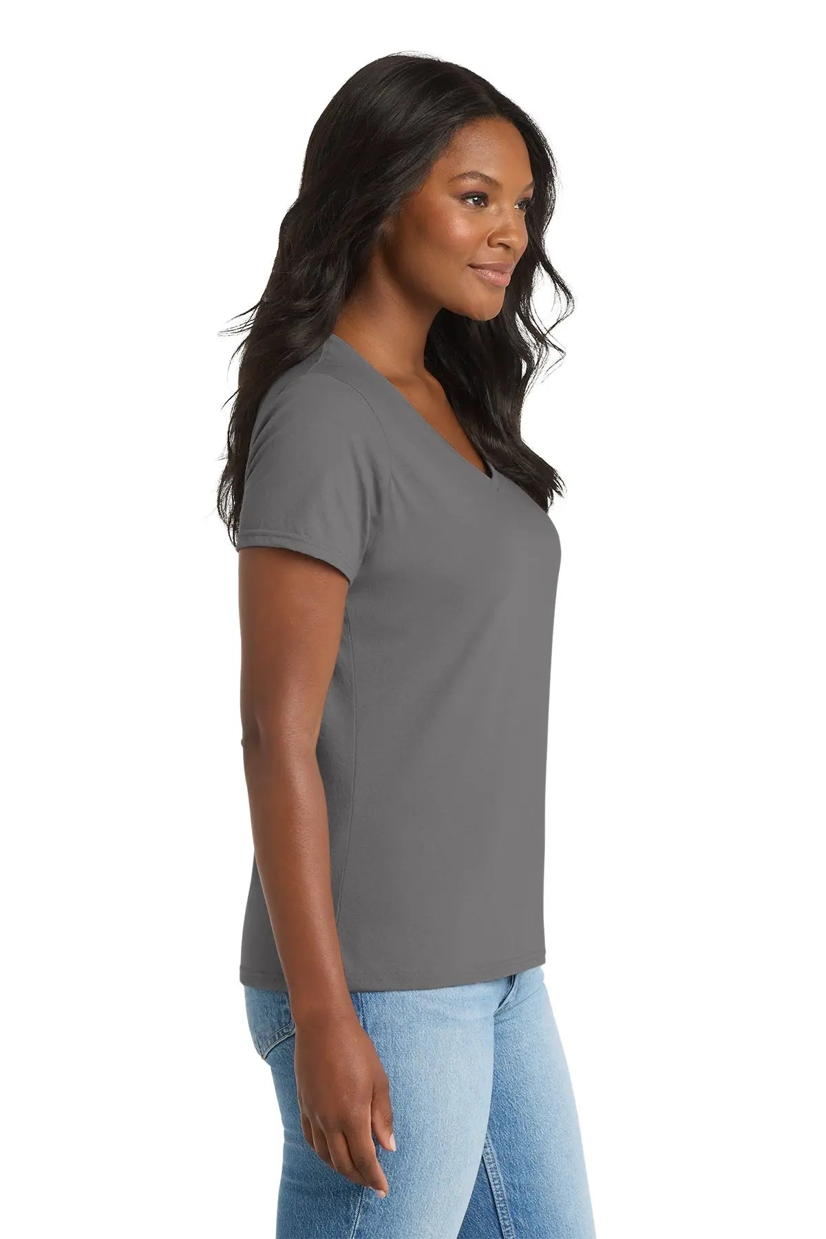 Port & Co™ Women's Performance Blend V-Neck Tee #LPC381V
