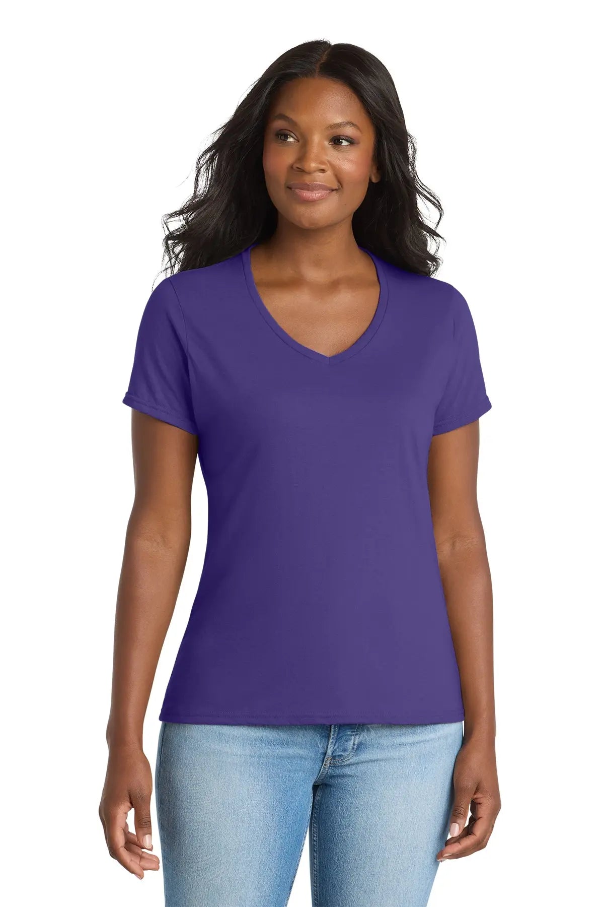 Port & Co™ Women's Performance Blend V-Neck Tee #LPC381V