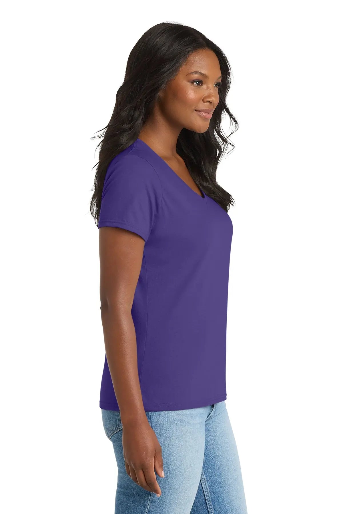 Port & Co™ Women's Performance Blend V-Neck Tee #LPC381V