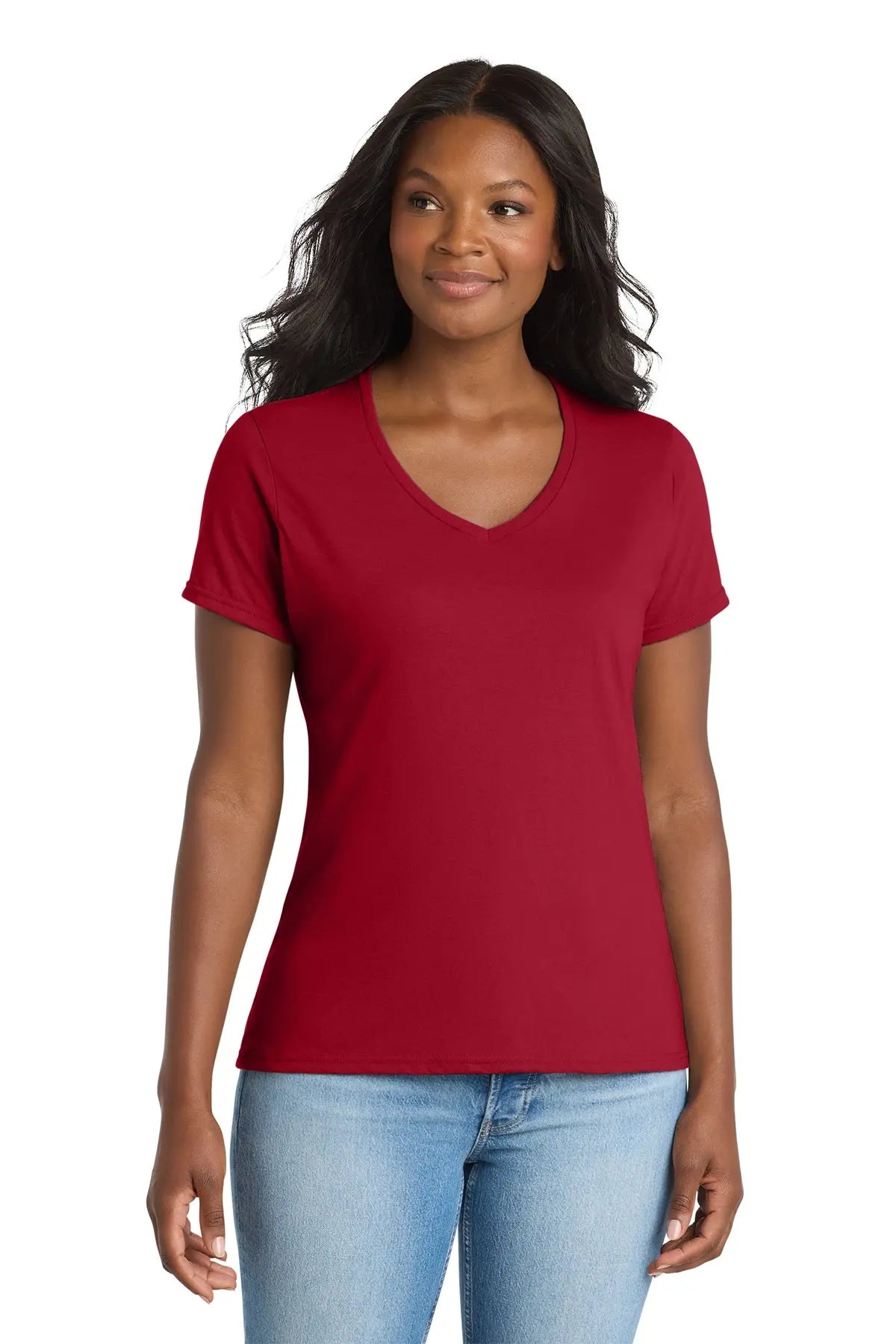 Port & Co™ Women's Performance Blend V-Neck Tee #LPC381V