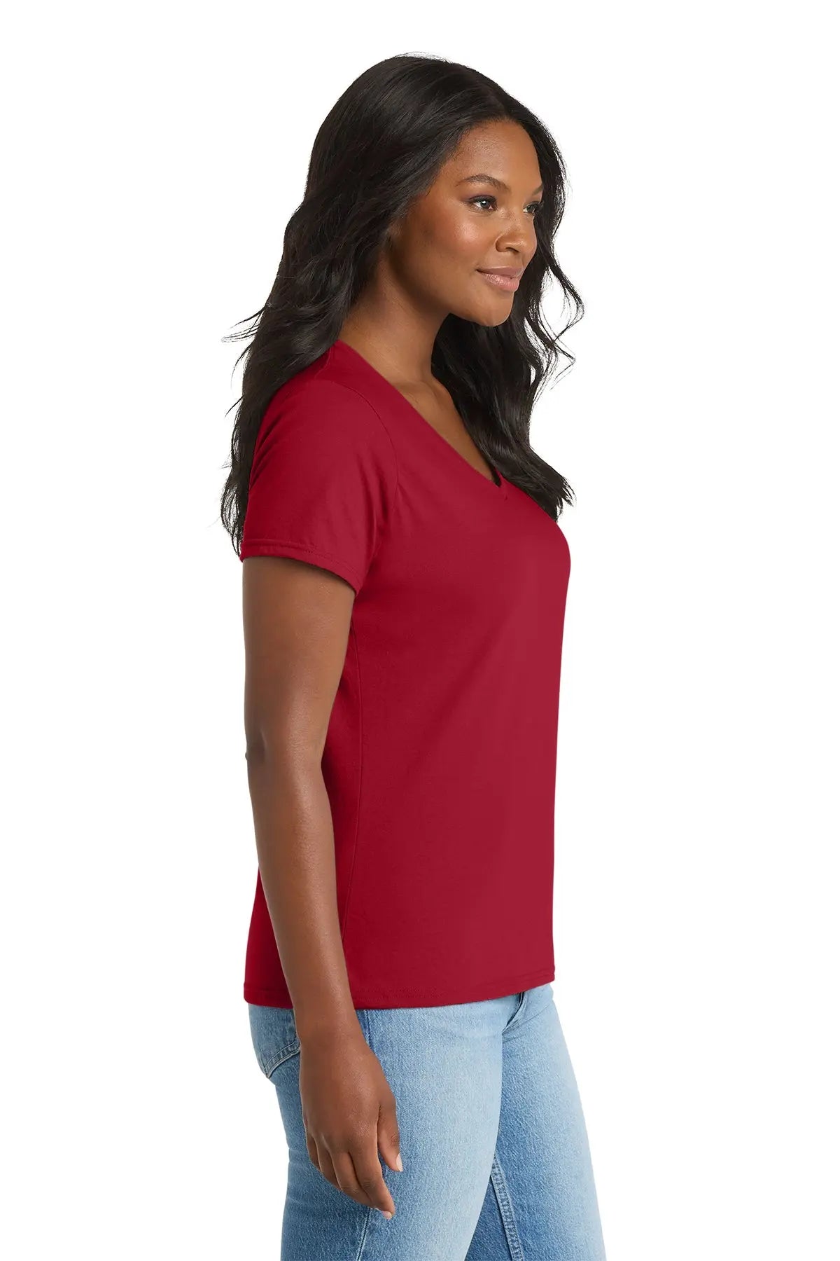 Port & Co™ Women's Performance Blend V-Neck Tee #LPC381V