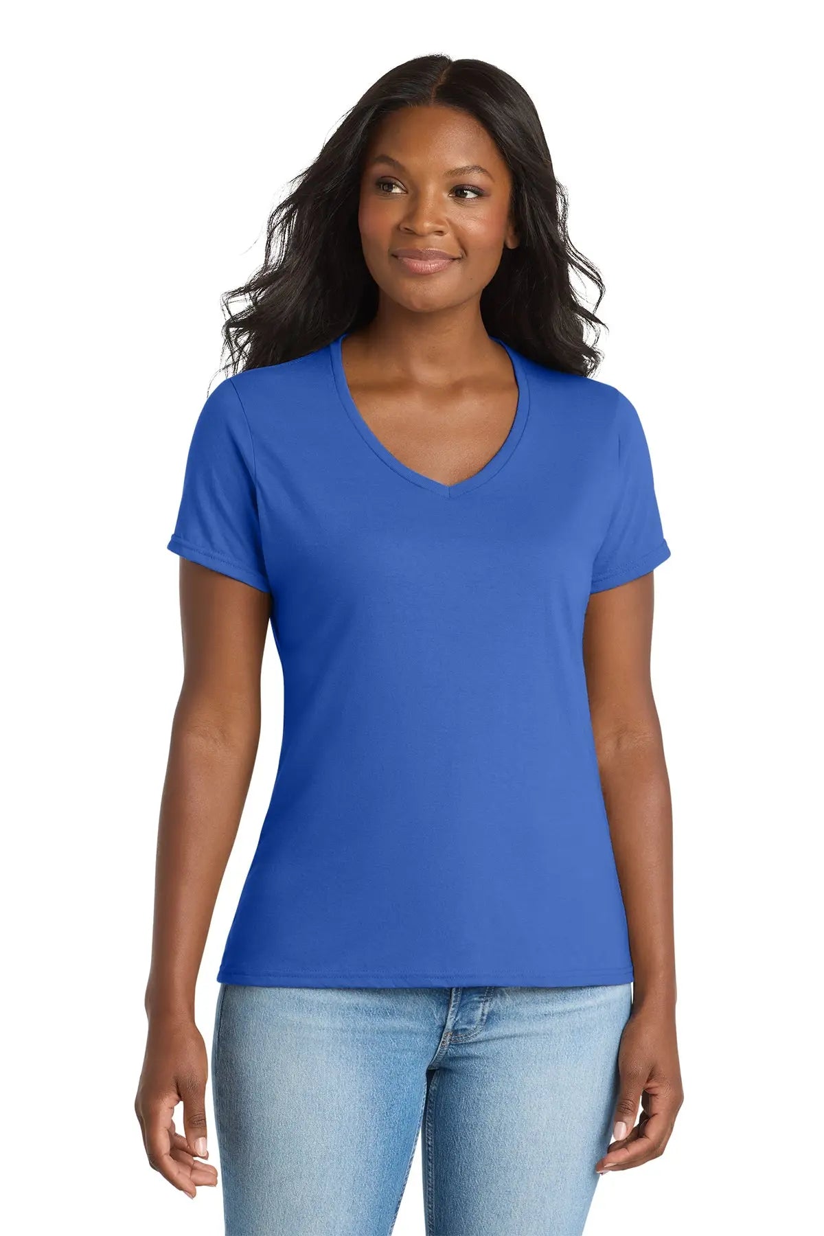 Port & Co™ Women's Performance Blend V-Neck Tee #LPC381V