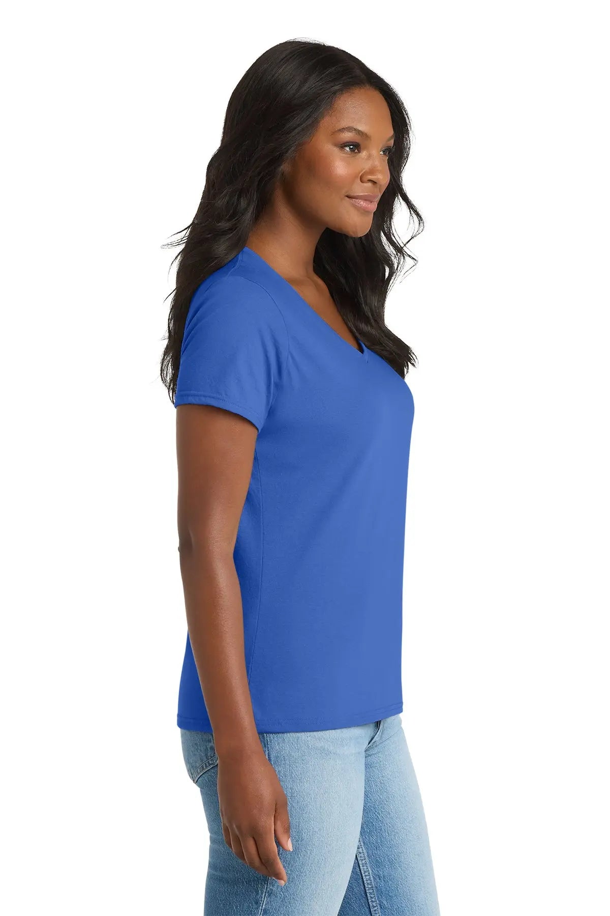 Port & Co™ Women's Performance Blend V-Neck Tee #LPC381V