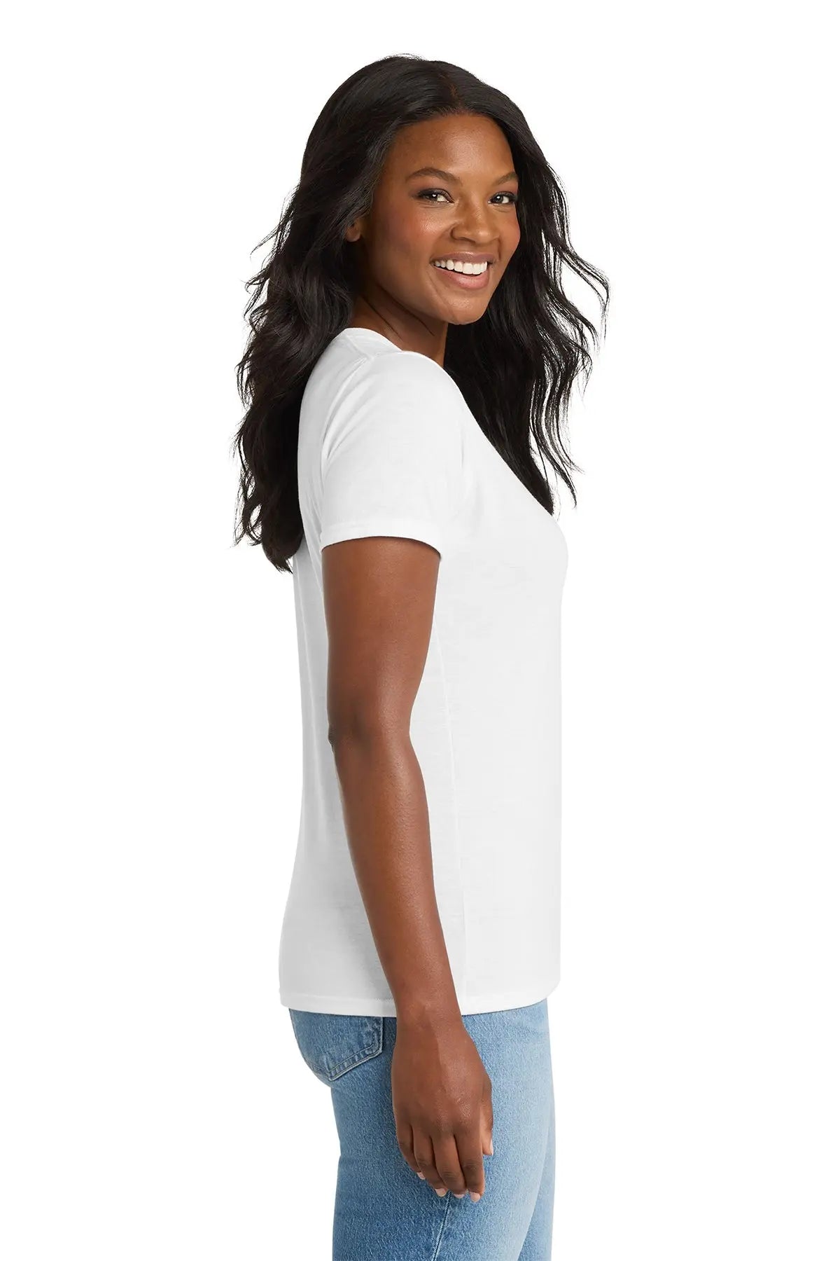 Port & Co™ Women's Performance Blend V-Neck Tee #LPC381V