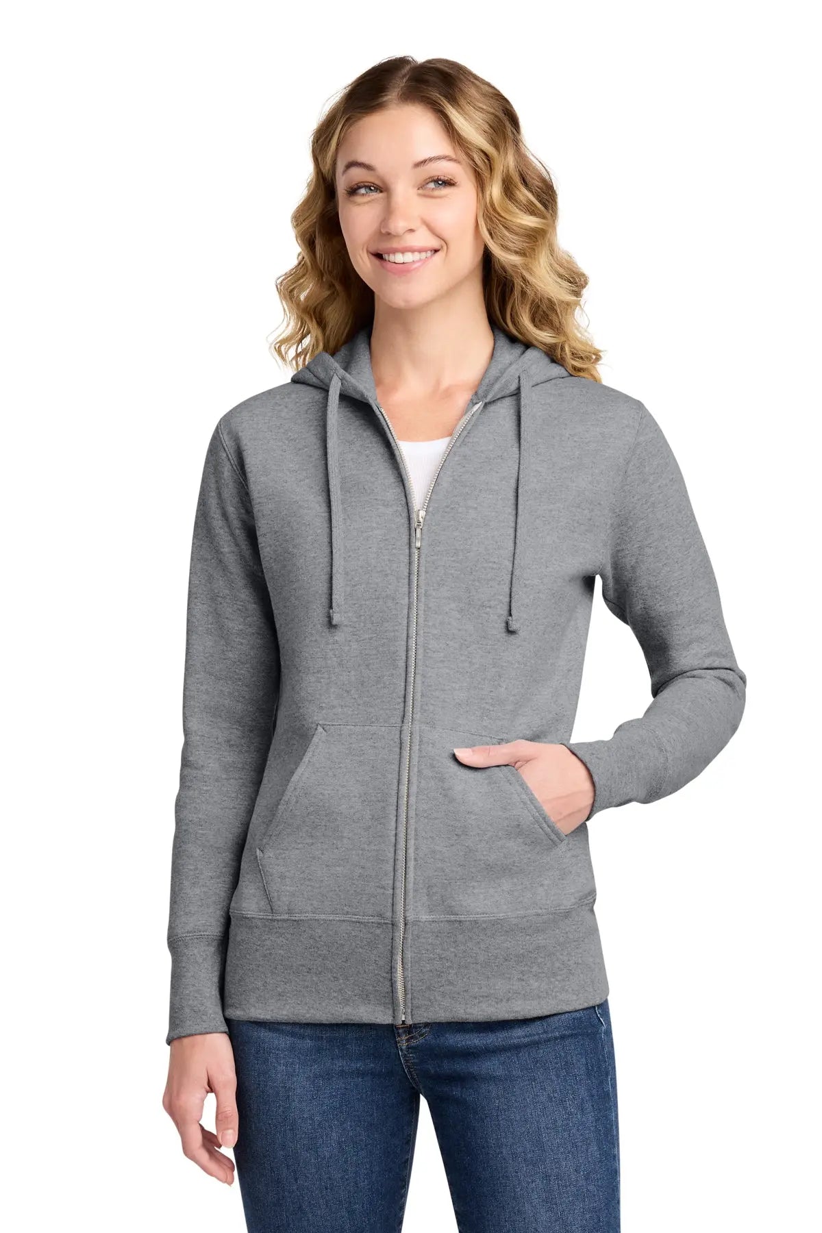 Port & Co™ Women's Core Fleece Full-Zip Hooded Sweatshirt #LPC78ZH