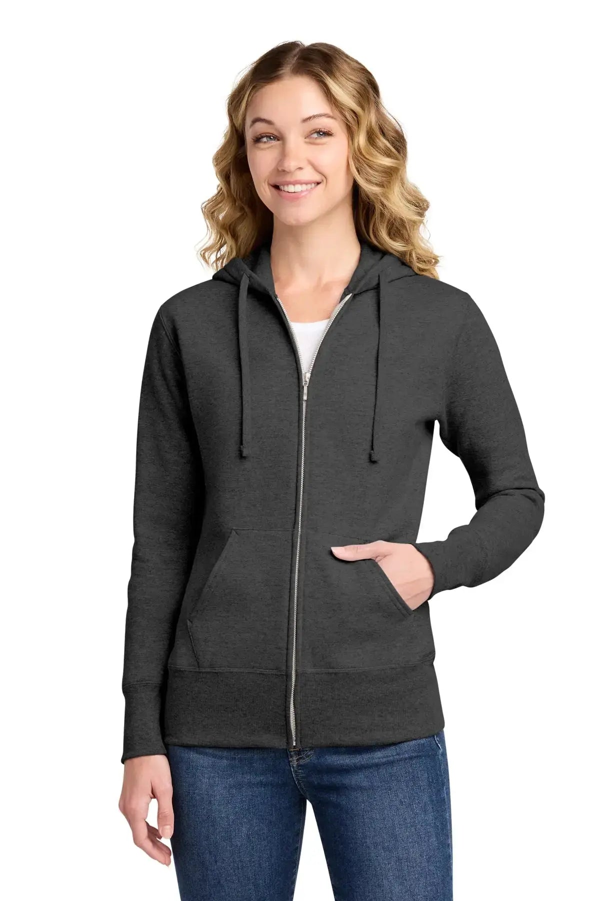 Port & Co™ Women's Core Fleece Full-Zip Hooded Sweatshirt #LPC78ZH Game Over Merch