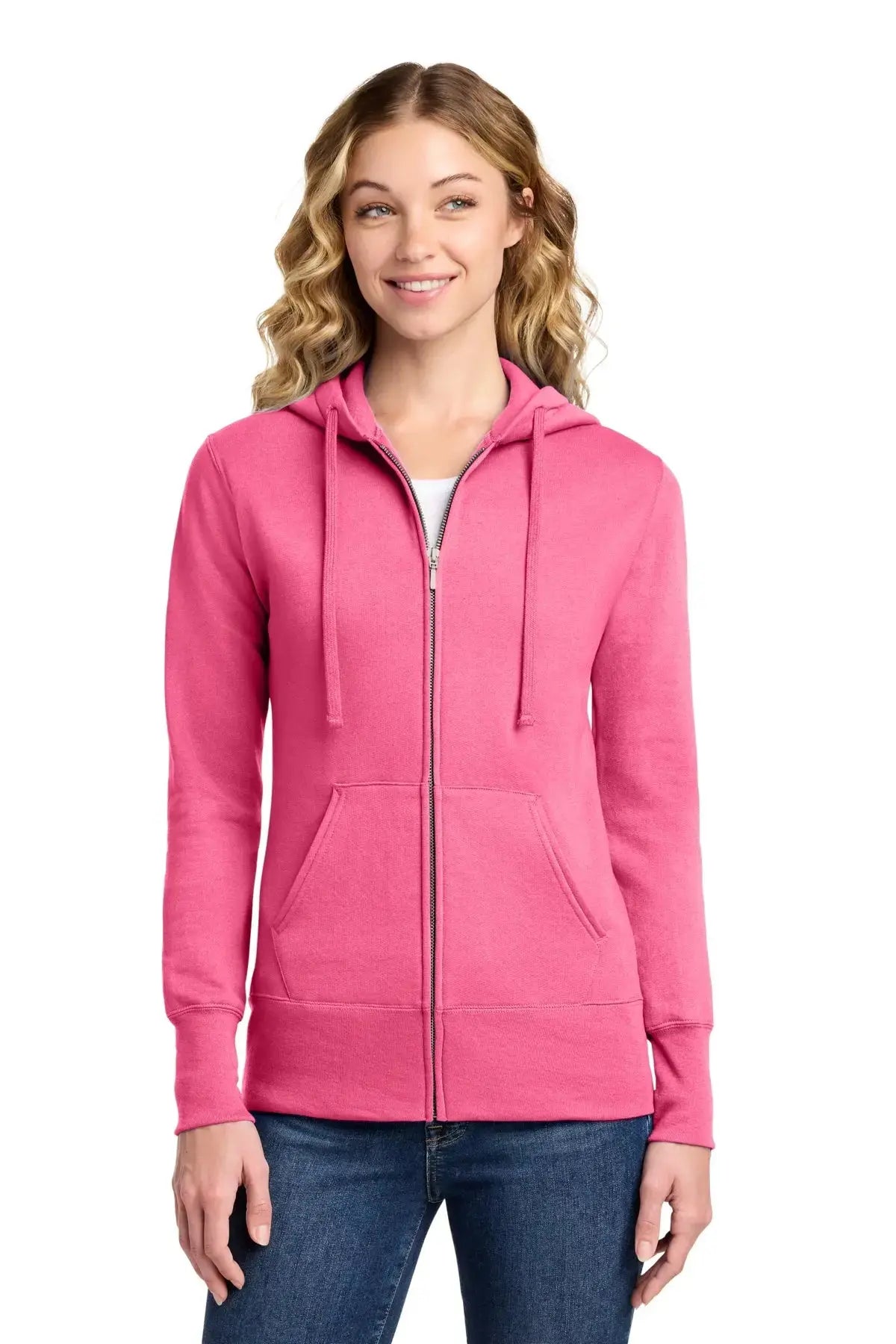 Port & Co™ Women's Core Fleece Full-Zip Hooded Sweatshirt #LPC78ZH Game Over Merch