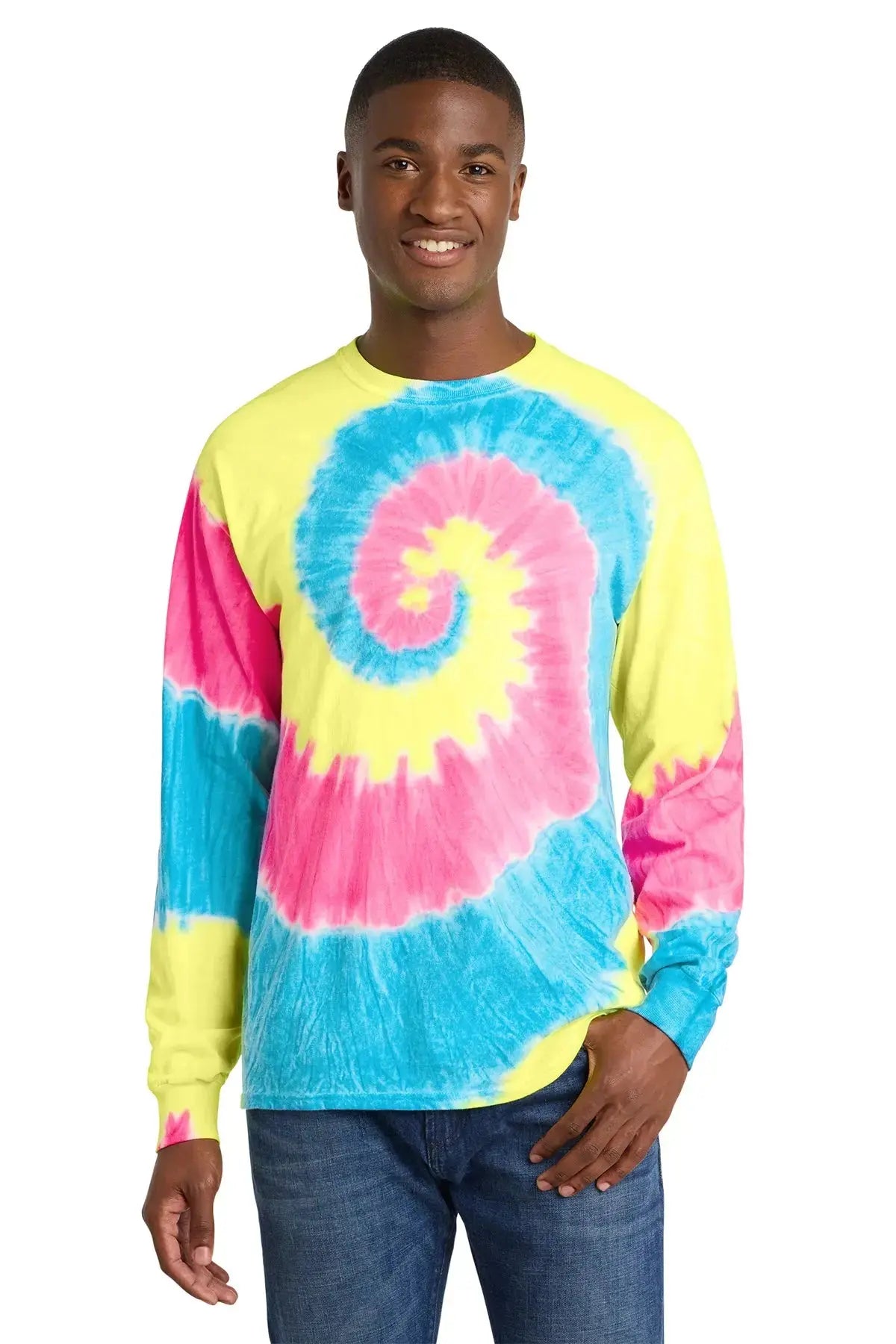 Port & Co™ Tie-Dye Long Sleeve Tee #PC147LS Game Over Merch