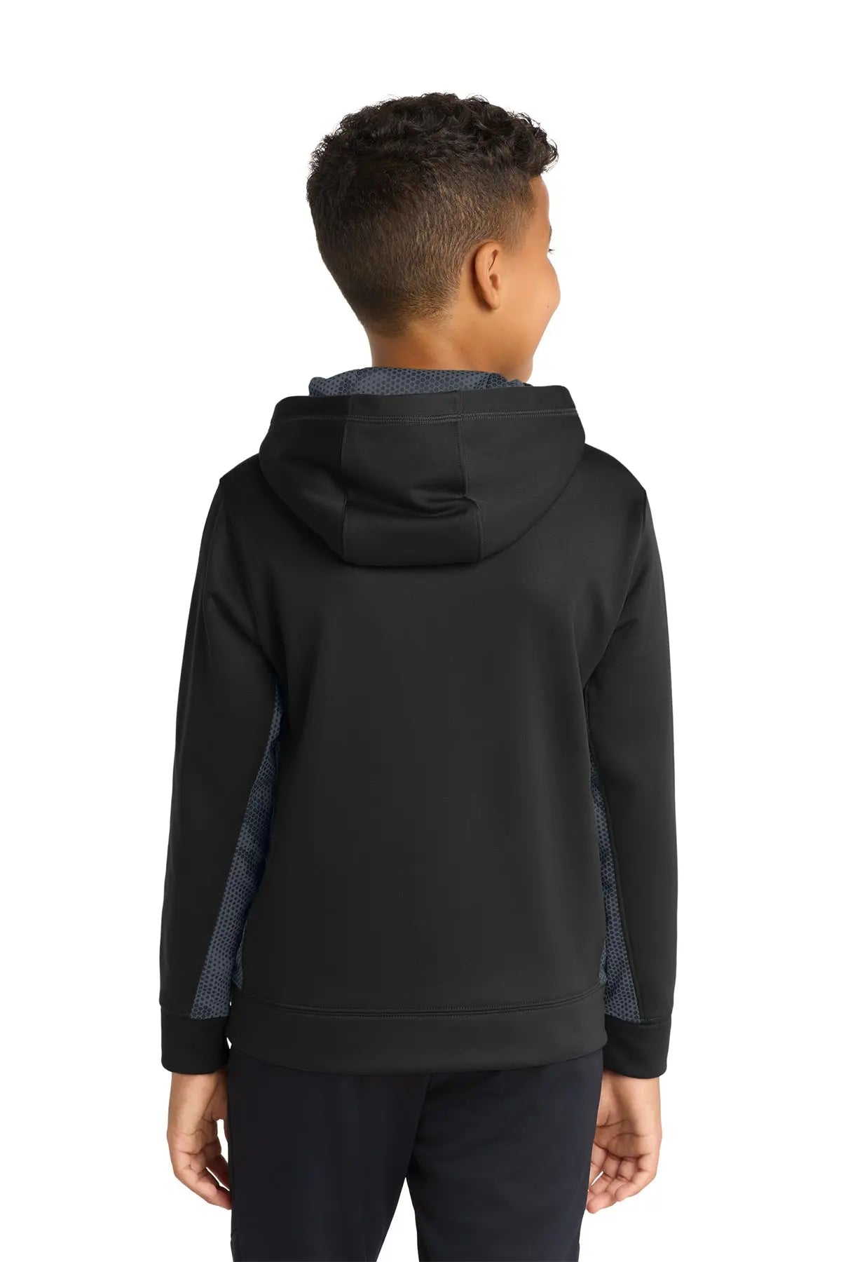 Sport-Tek® Youth Sport-Wick® CamoHex Fleece Colorblock Hooded Pullover #YST239