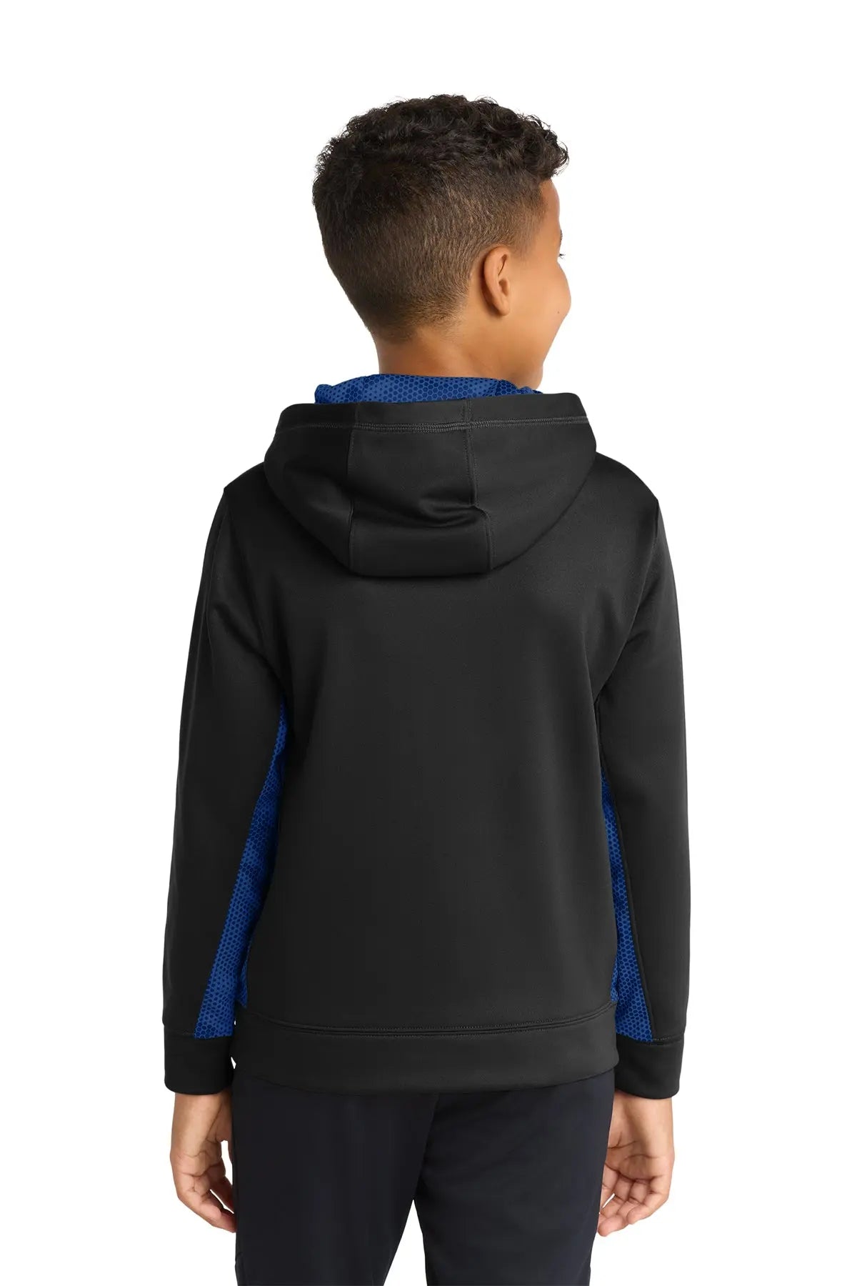Sport-Tek® Youth Sport-Wick® CamoHex Fleece Colorblock Hooded Pullover #YST239
