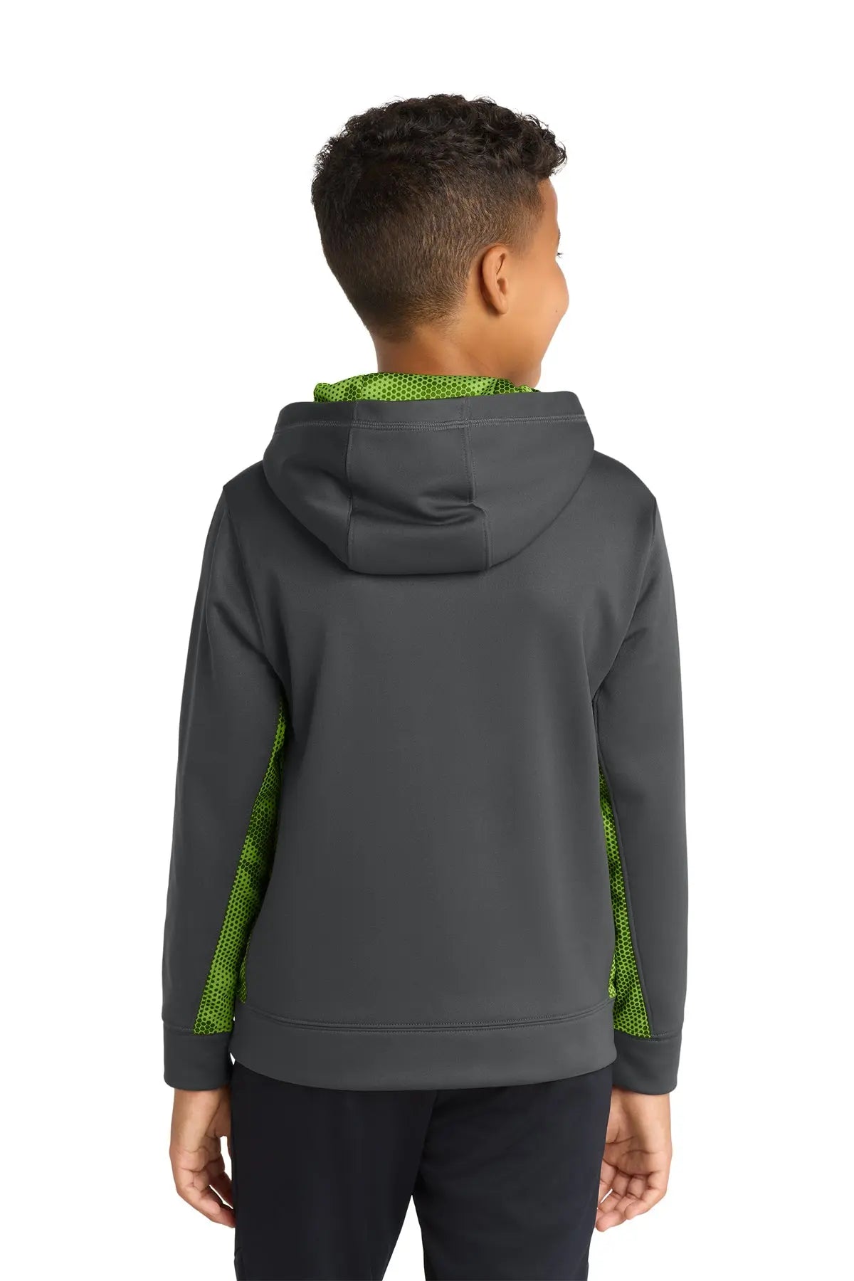 Sport-Tek® Youth Sport-Wick® CamoHex Fleece Colorblock Hooded Pullover #YST239