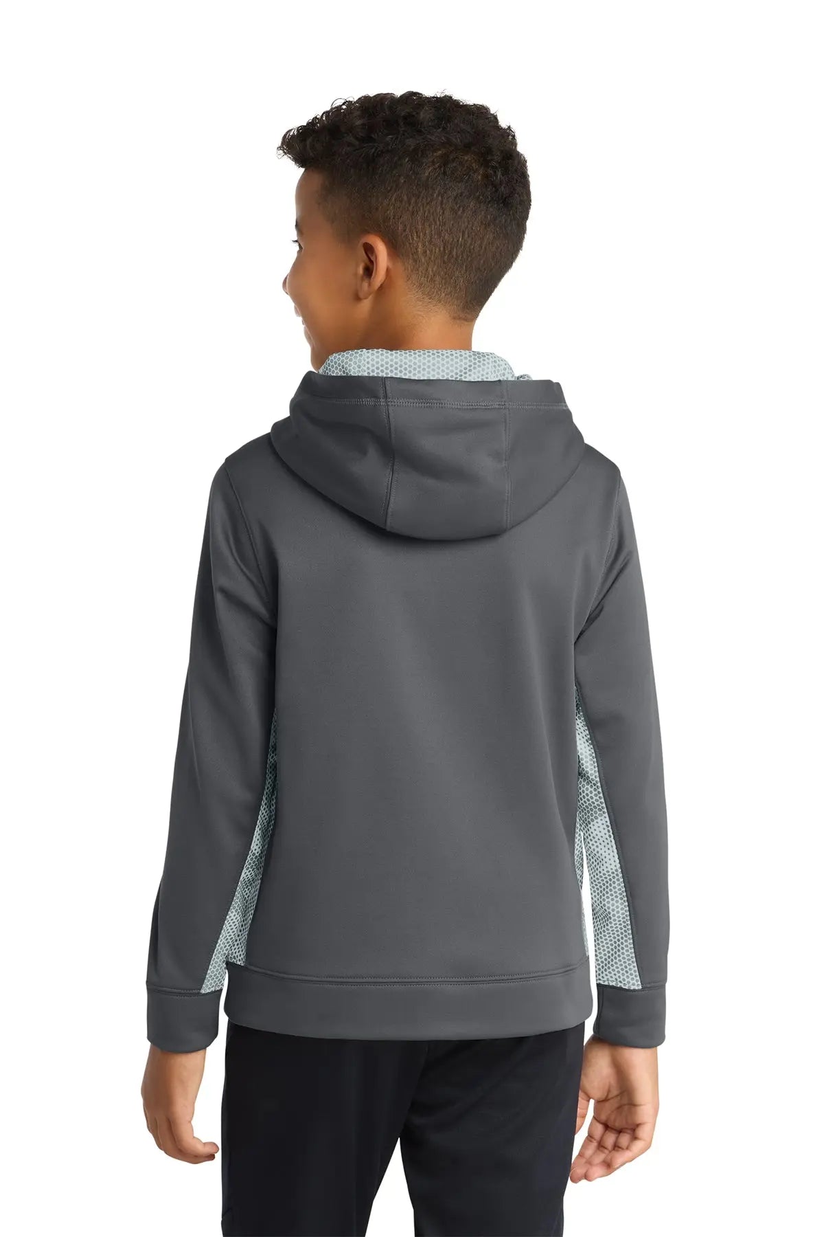 Sport-Tek® Youth Sport-Wick® CamoHex Fleece Colorblock Hooded Pullover #YST239