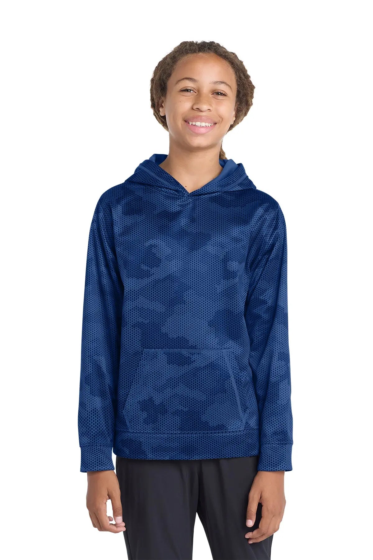 Sport-Tek® Youth Sport-Wick® CamoHex Fleece Hooded Pullover #YST240