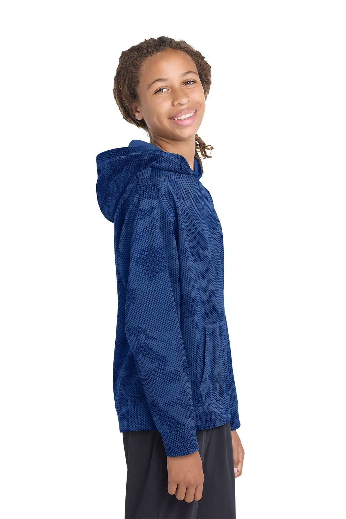 Sport-Tek® Youth Sport-Wick® CamoHex Fleece Hooded Pullover #YST240