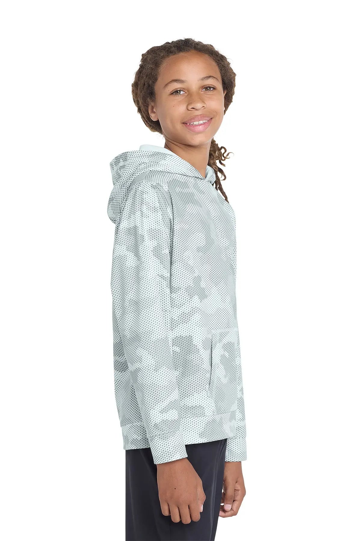 Sport-Tek® Youth Sport-Wick® CamoHex Fleece Hooded Pullover #YST240