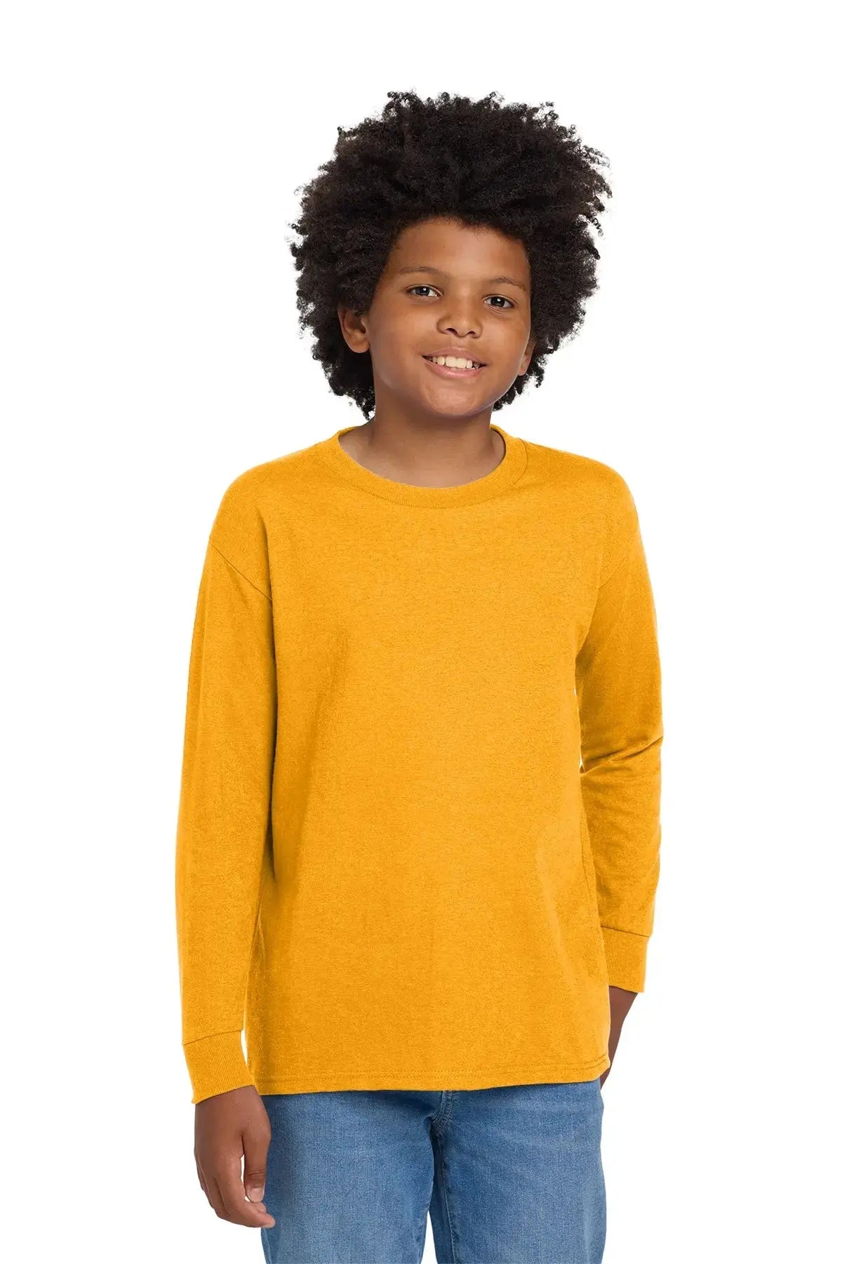 Gildan® Youth Heavy Cotton™ 100% Cotton Long Sleeve T-Shirt #5400B Game Over Merch