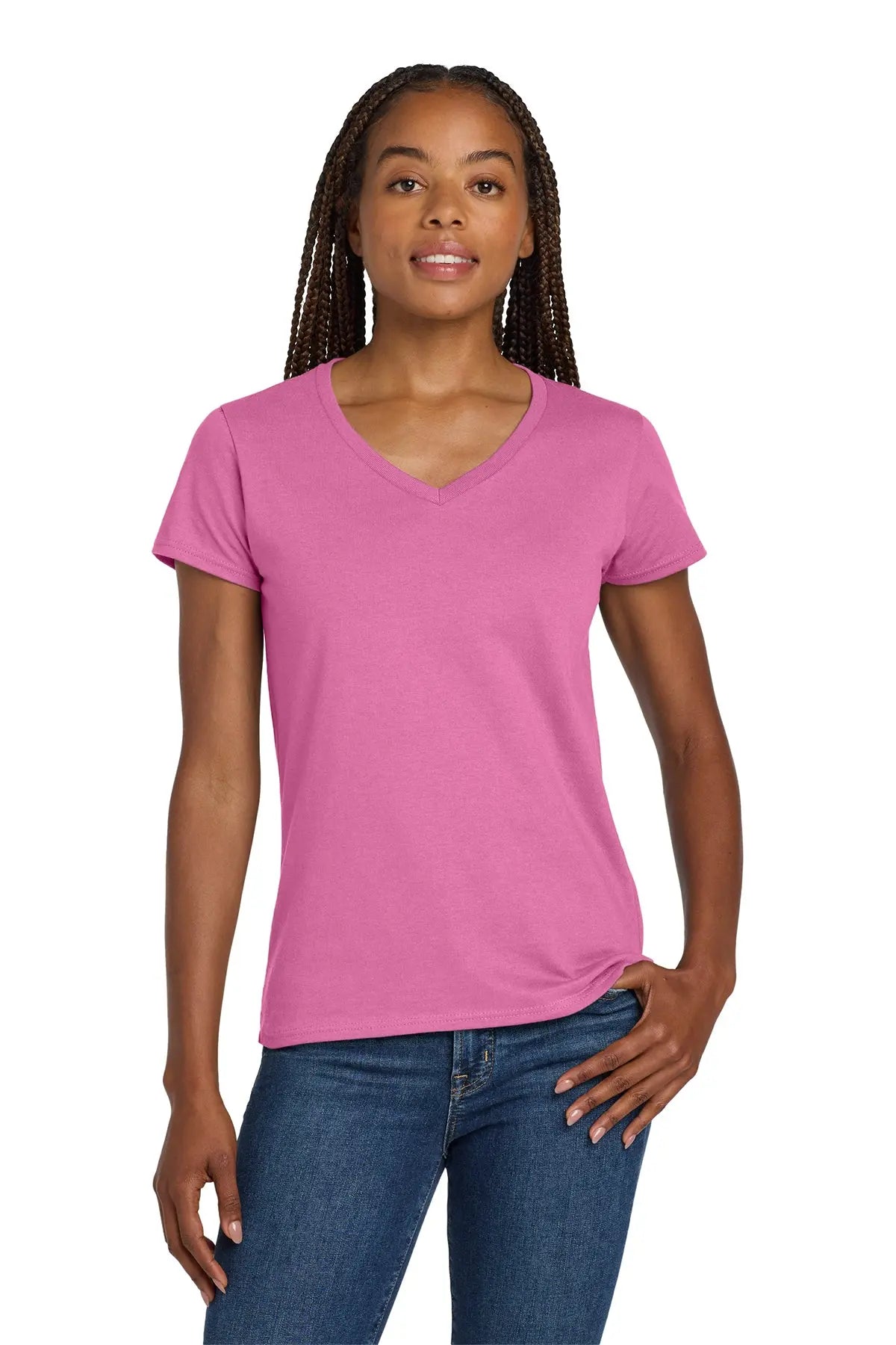 Gildan® Women's Heavy Cotton™ 100% Cotton V-Neck T-Shirt #5V00L