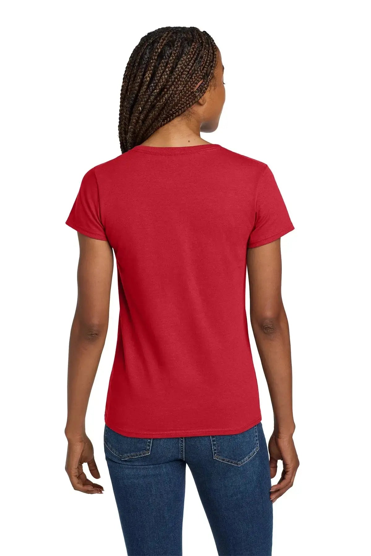Gildan® Women's Heavy Cotton™ 100% Cotton V-Neck T-Shirt #5V00L Game Over Merch