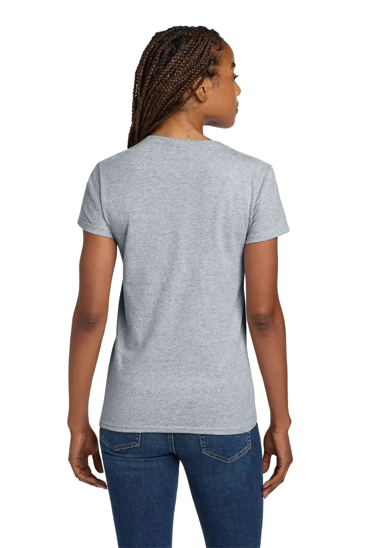 Gildan® Women's Heavy Cotton™ 100% Cotton V-Neck T-Shirt #5V00L Game Over Merch