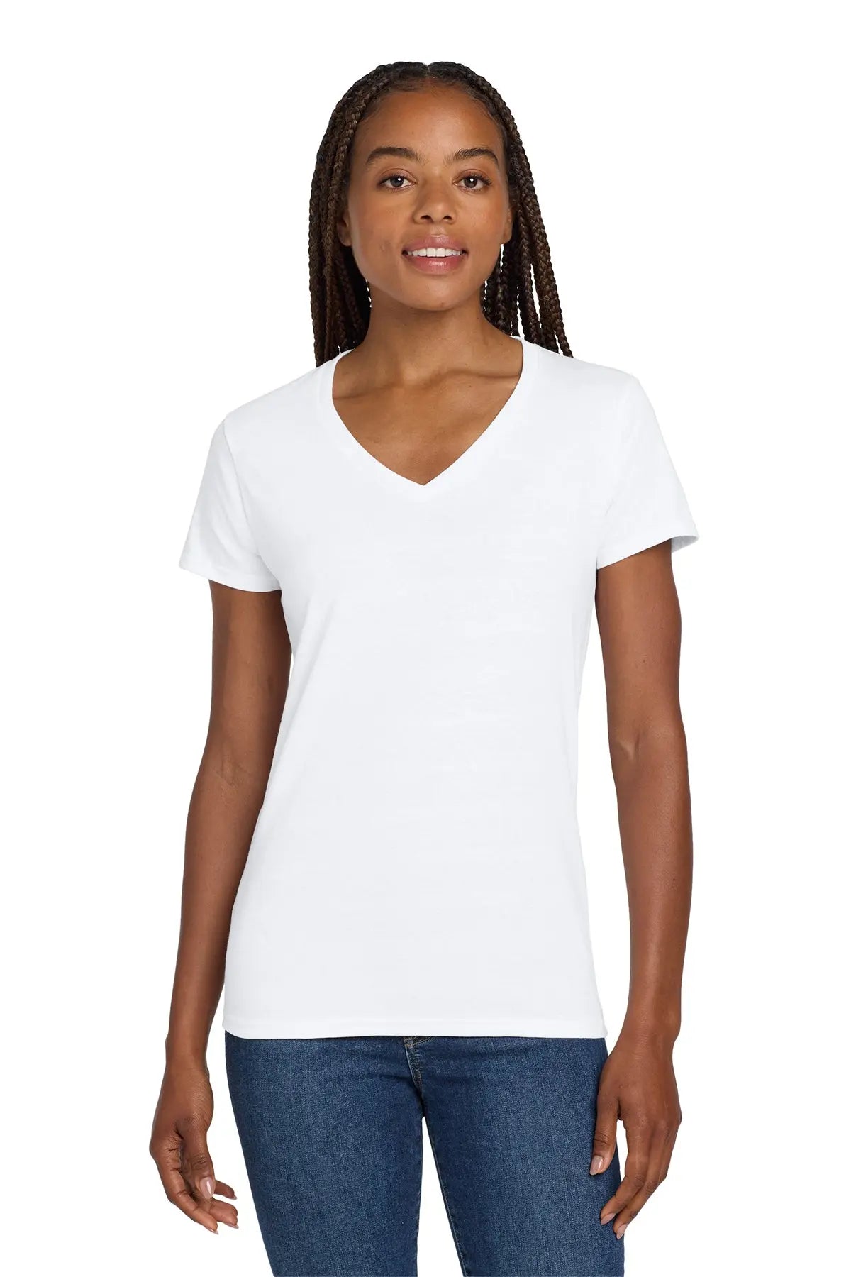 Gildan® Women's Heavy Cotton™ 100% Cotton V-Neck T-Shirt #5V00L