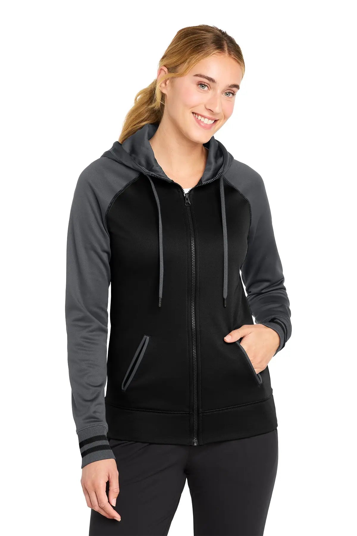 Sport-Tek® Women's Sport-Wick® Varsity Fleece Full-Zip Hooded Jacket #LST236