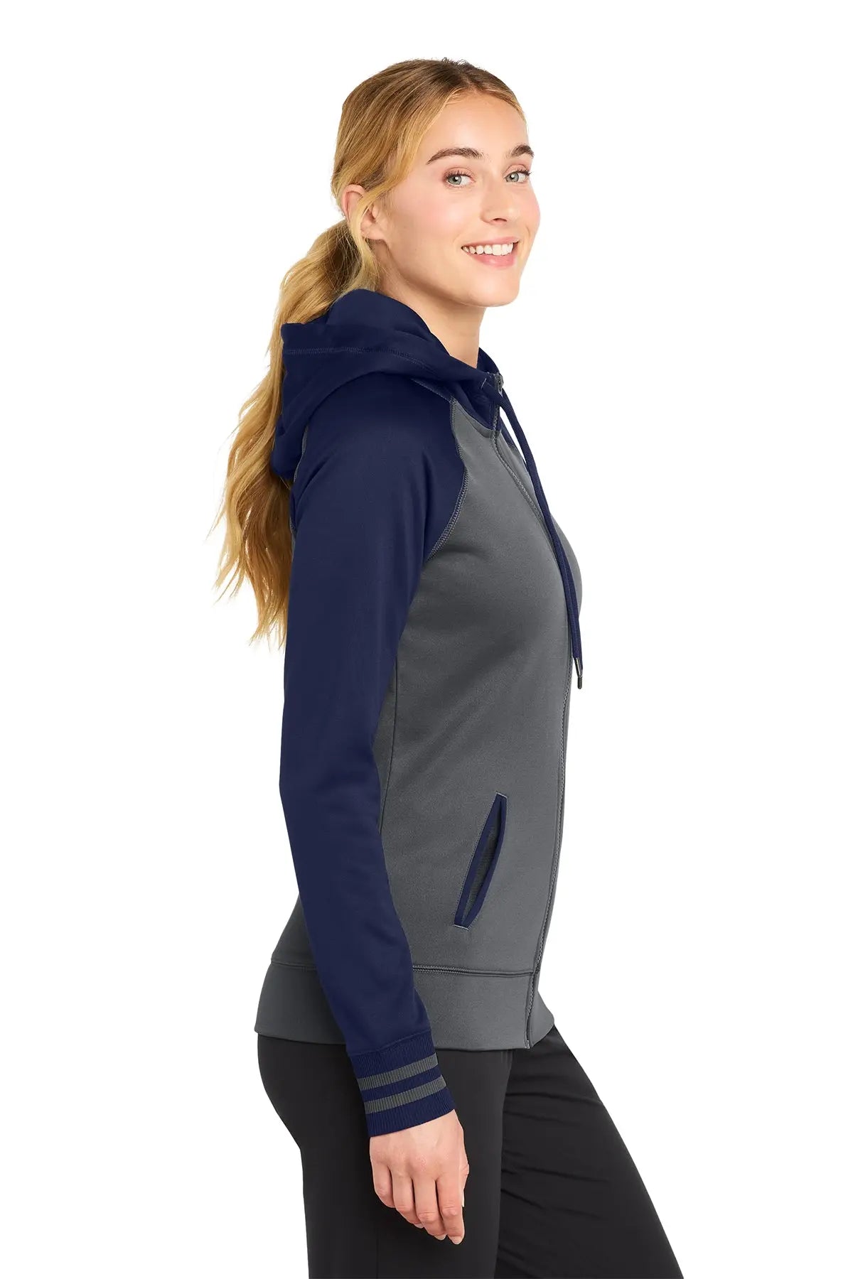 Sport-Tek® Women's Sport-Wick® Varsity Fleece Full-Zip Hooded Jacket #LST236