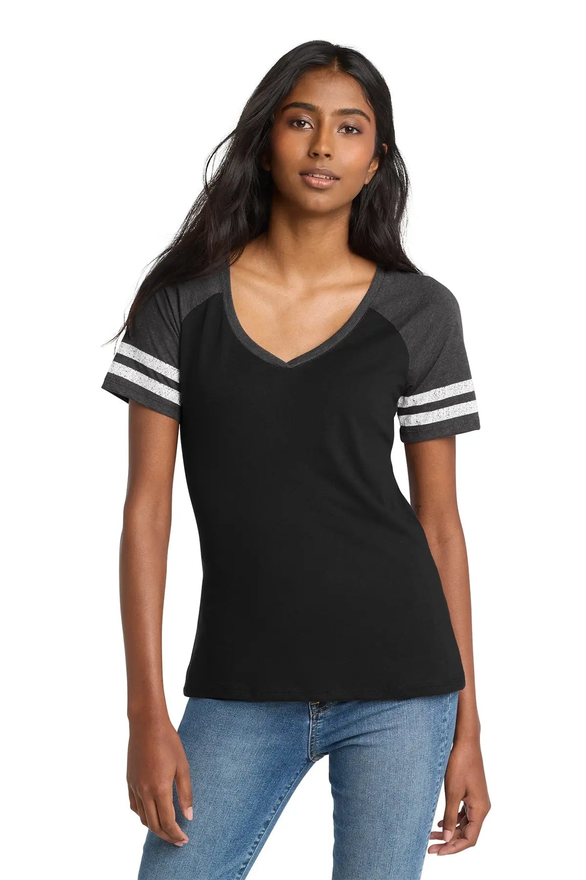 District® Women’s Game V-Neck Tee #DM476