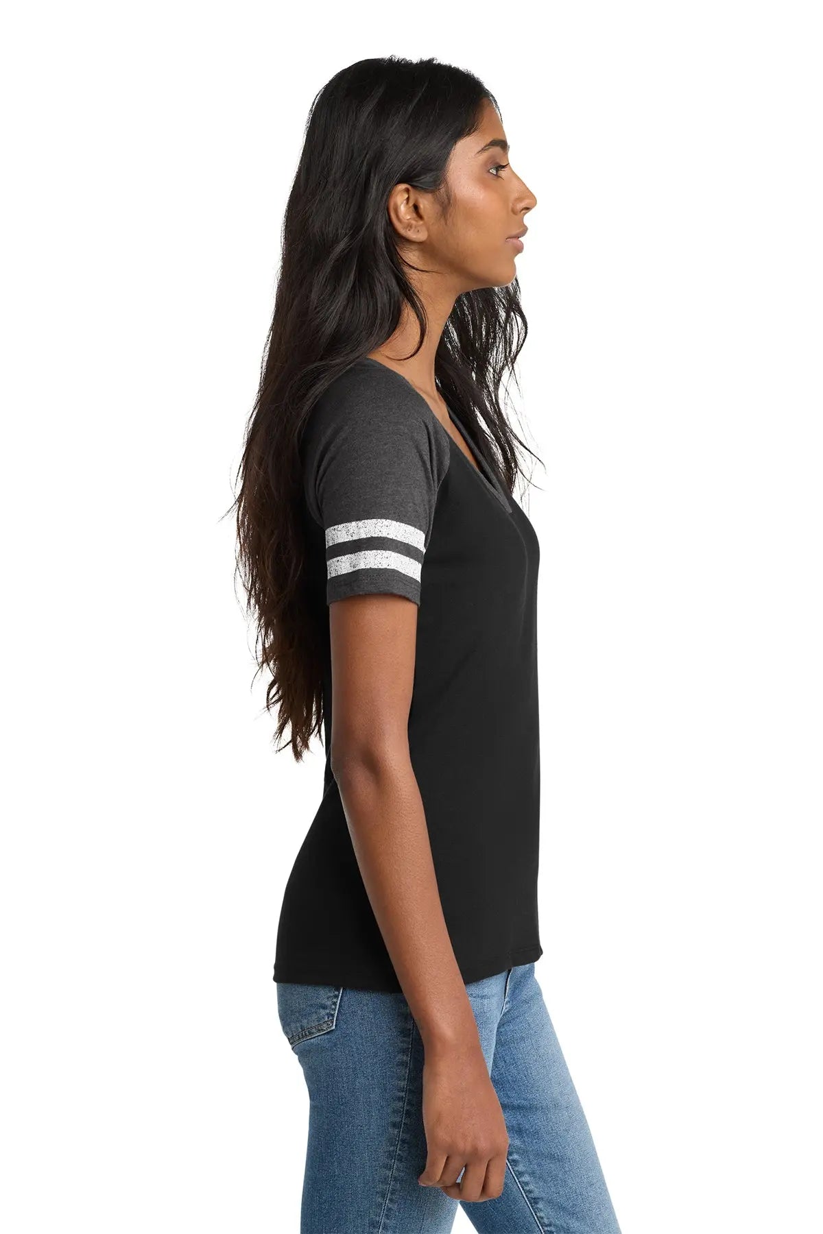 District® Women’s Game V-Neck Tee #DM476