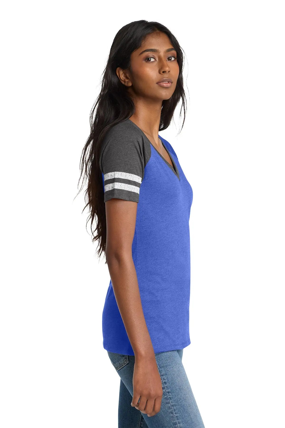 District® Women’s Game V-Neck Tee #DM476