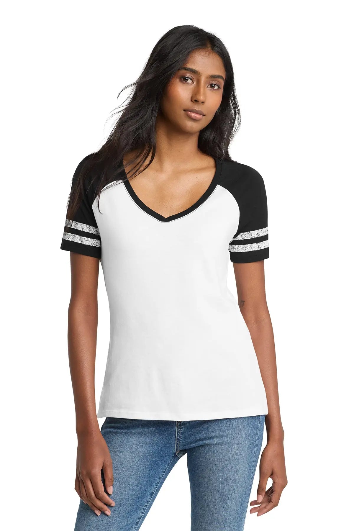 District® Women’s Game V-Neck Tee #DM476
