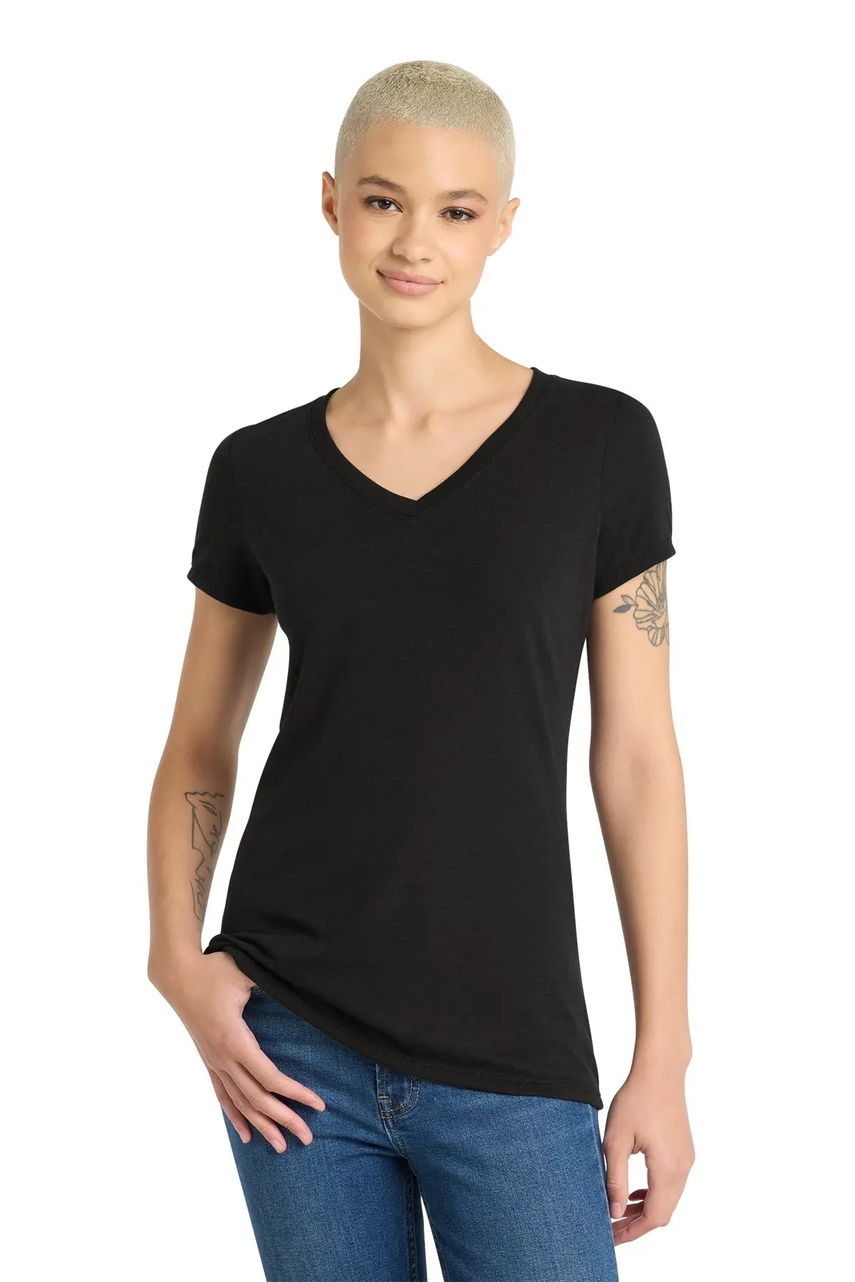 District® Women’s Perfect Tri® V-Neck Tee #DM1350L