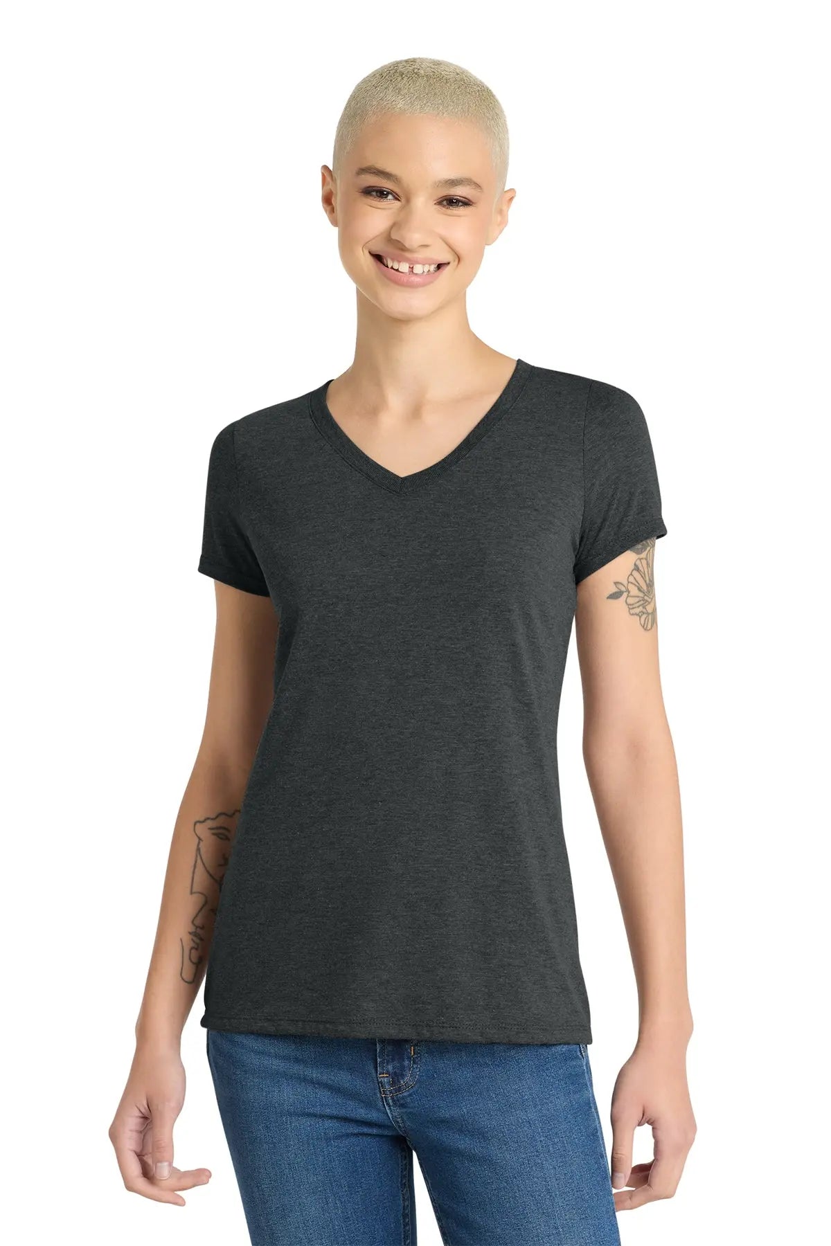 District® Women’s Perfect Tri® V-Neck Tee #DM1350L