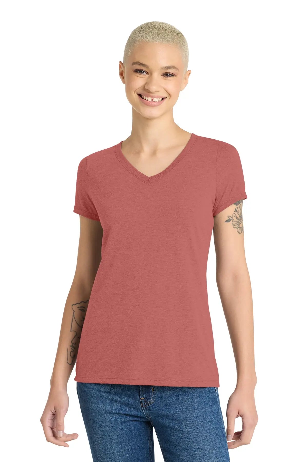 District® Women’s Perfect Tri® V-Neck Tee #DM1350L