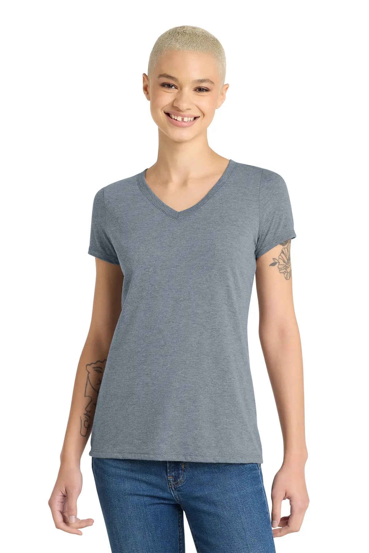 District® Women’s Perfect Tri® V-Neck Tee #DM1350L
